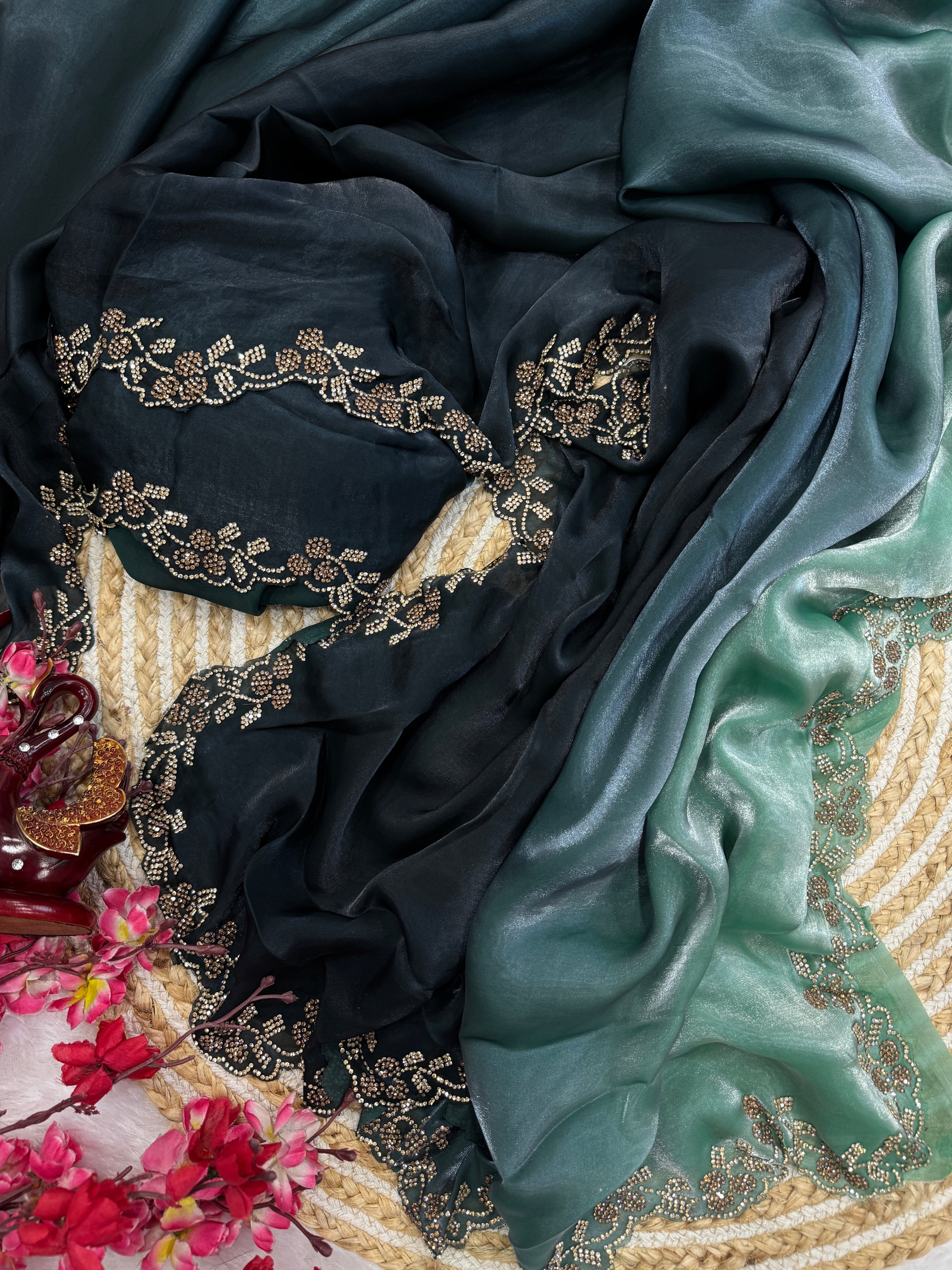 Designer Party Wear Style Saree With Dimond Work