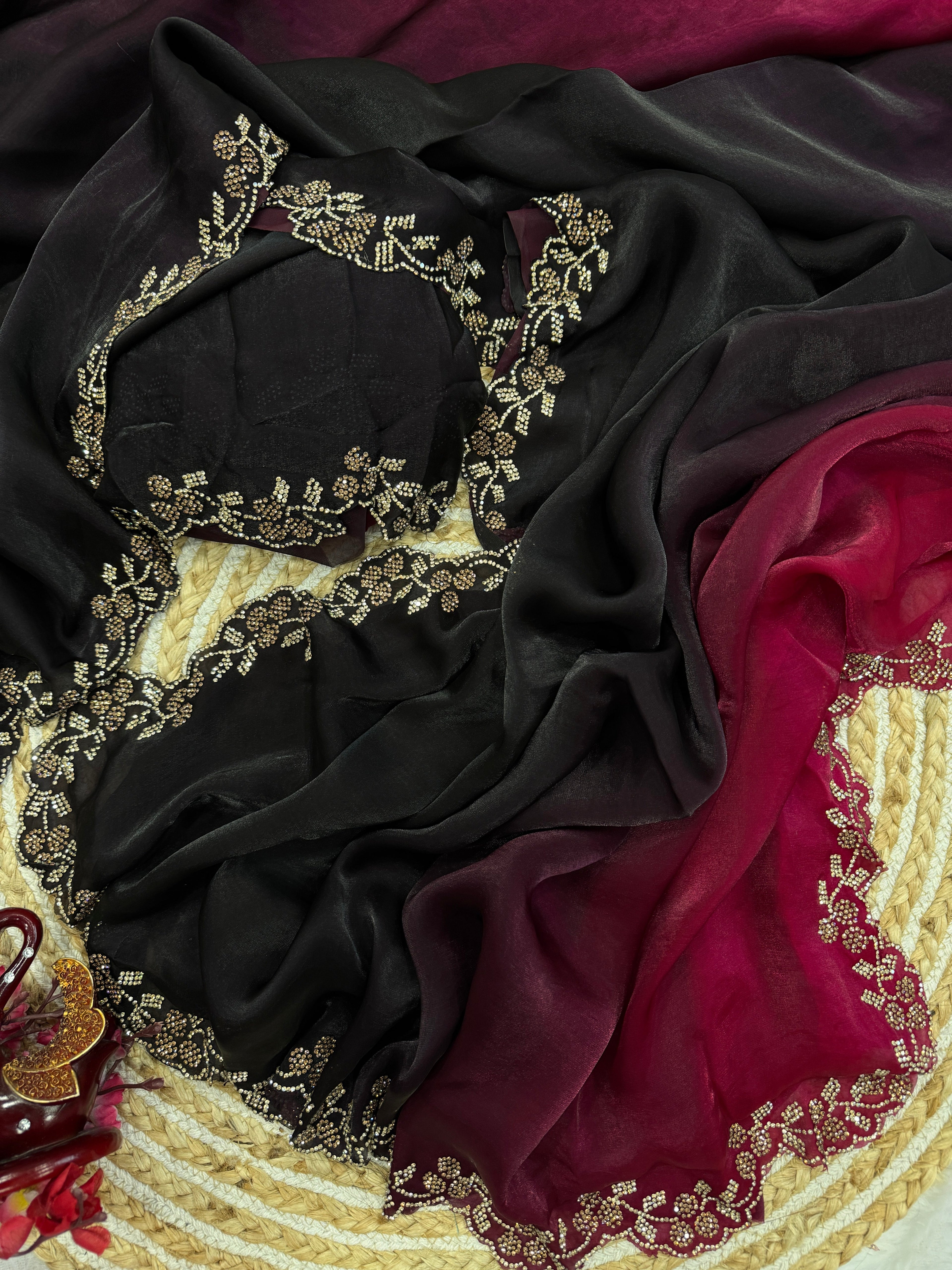 Designer Party Wear Style Saree With Dimond Work