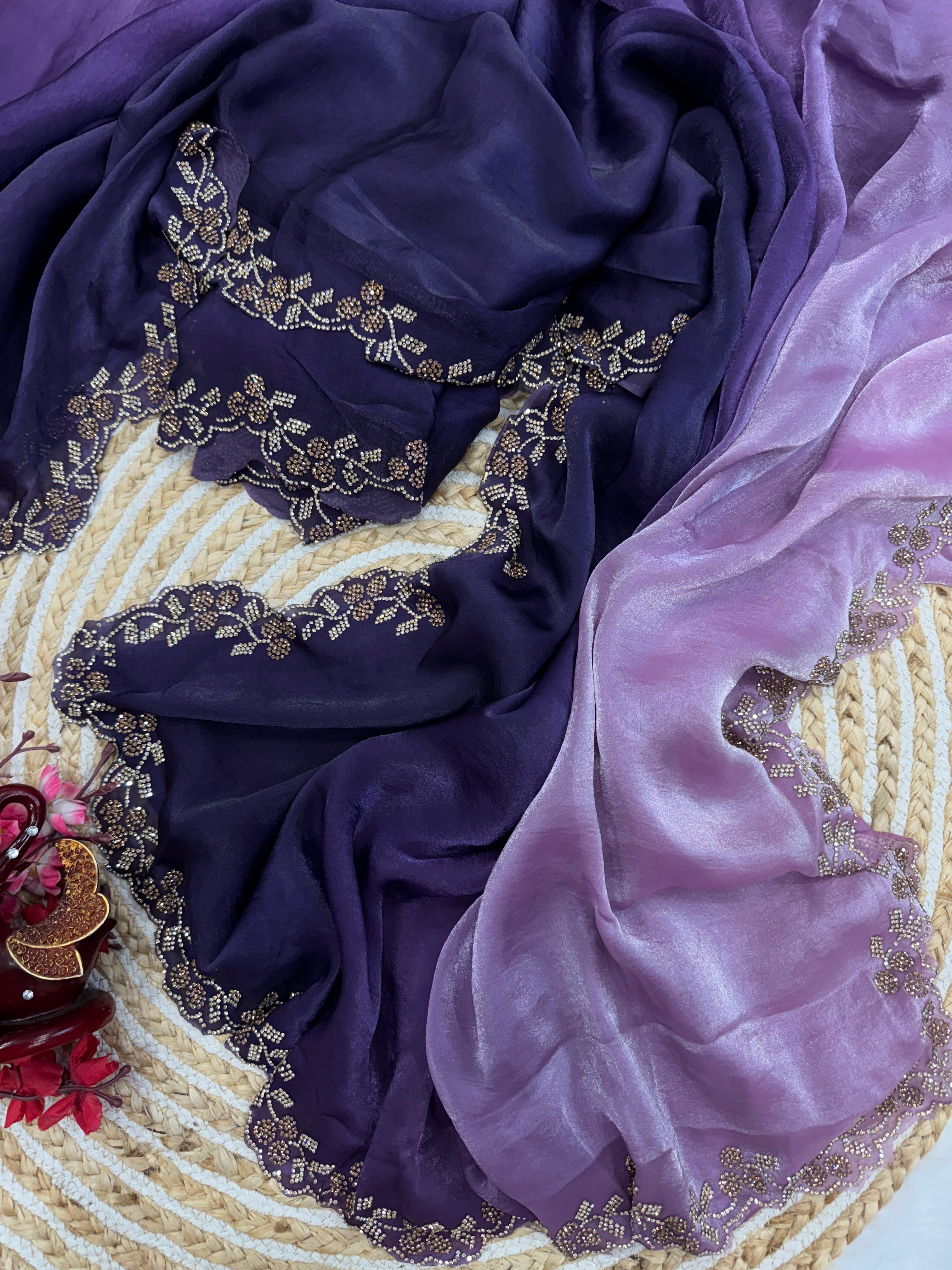 Designer Party Wear Style Saree With Dimond Work