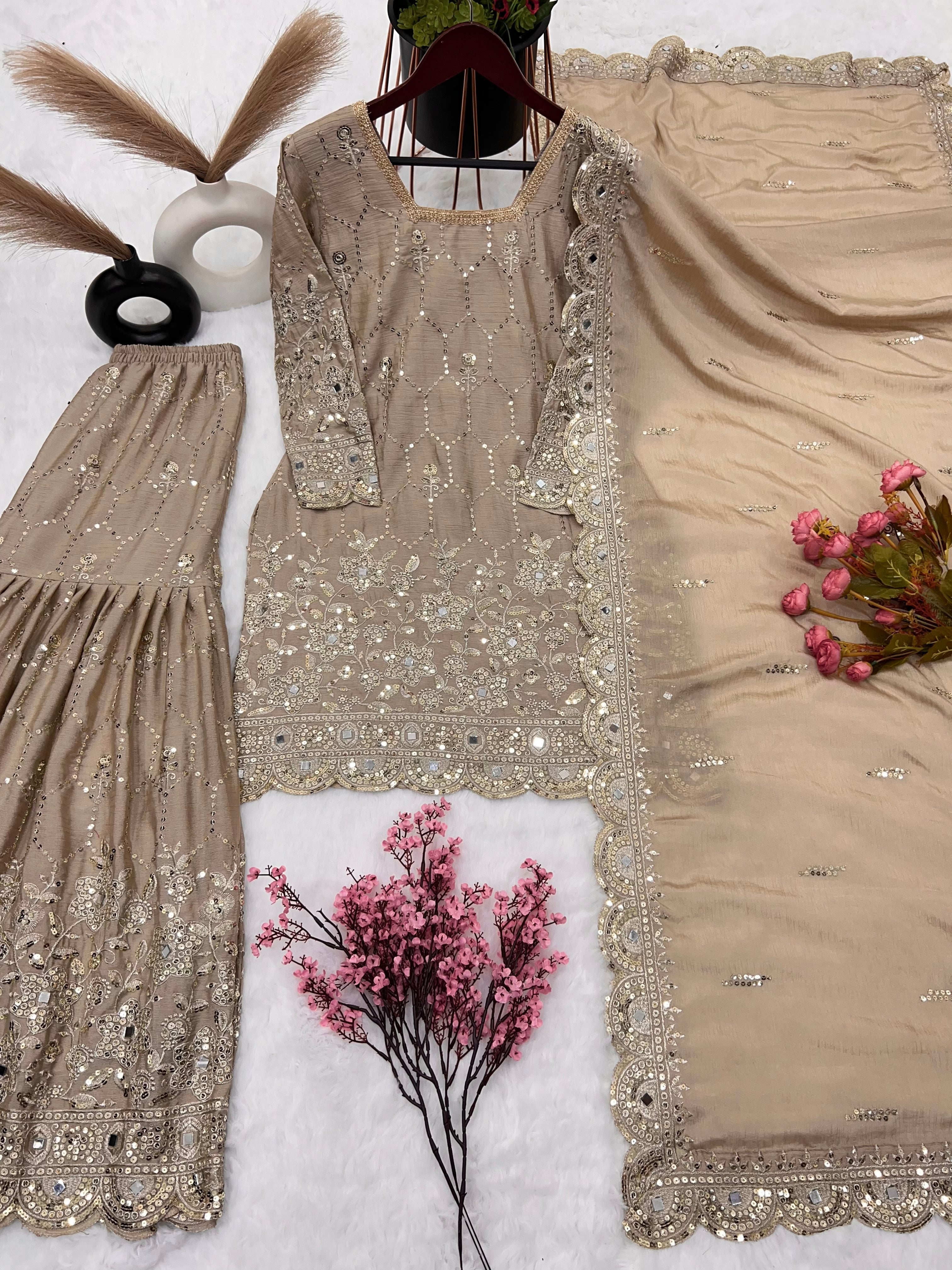 Beautiful Party Wear Top-Bottom And Dupatta