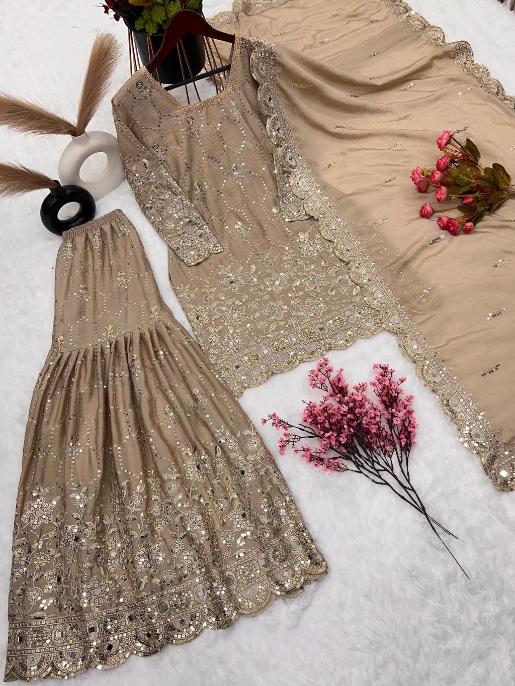 Beautiful Party Wear Top-Bottom And Dupatta