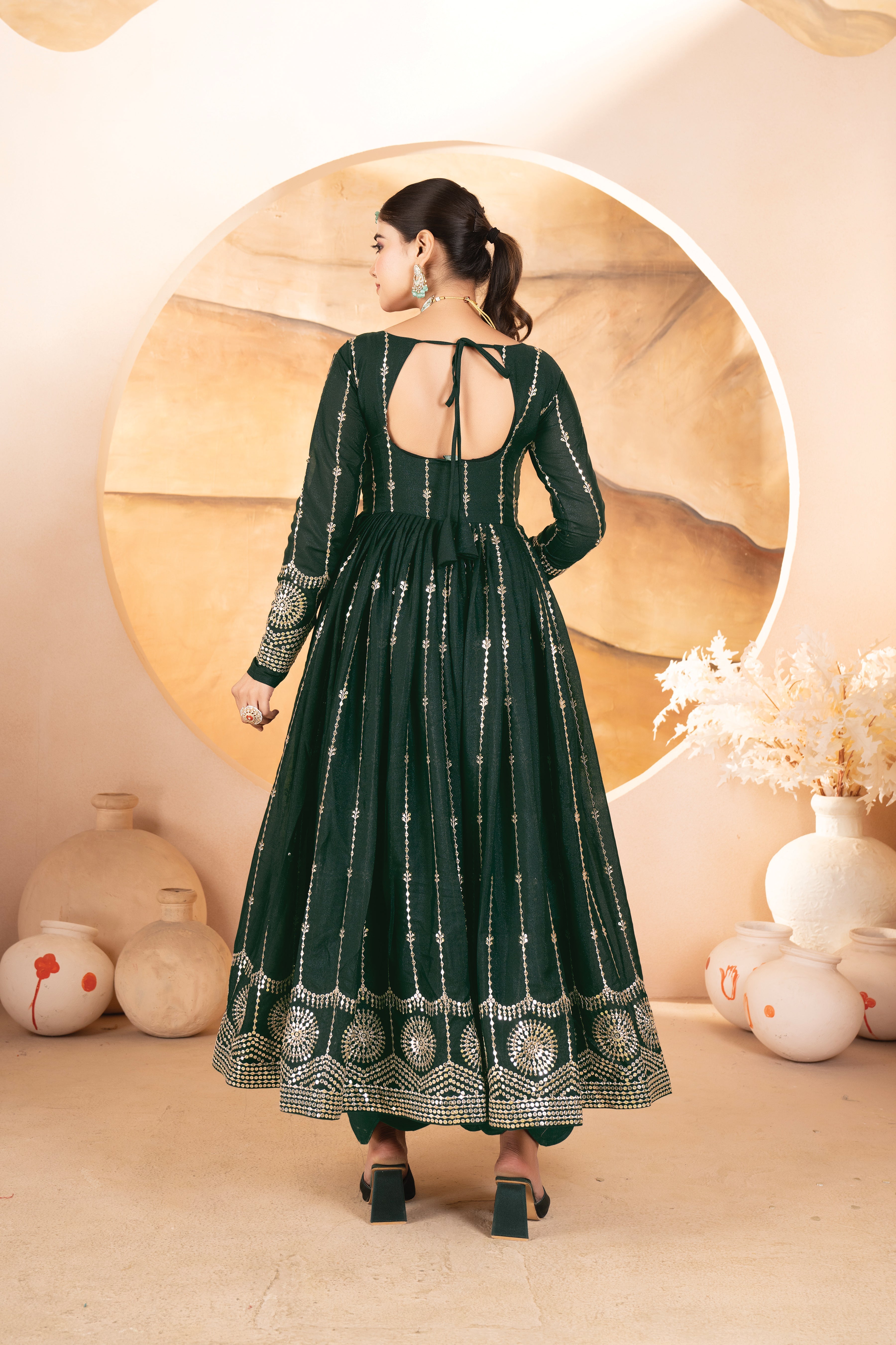 Party Wear Beautiful Anarkali Suit, Pent And Dupatta