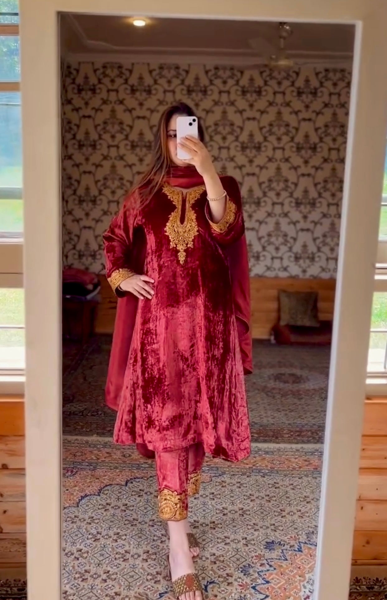 Party Wear Look Heavy Pure Viscose Velvet Top Bottom &amp; Dupatta Set