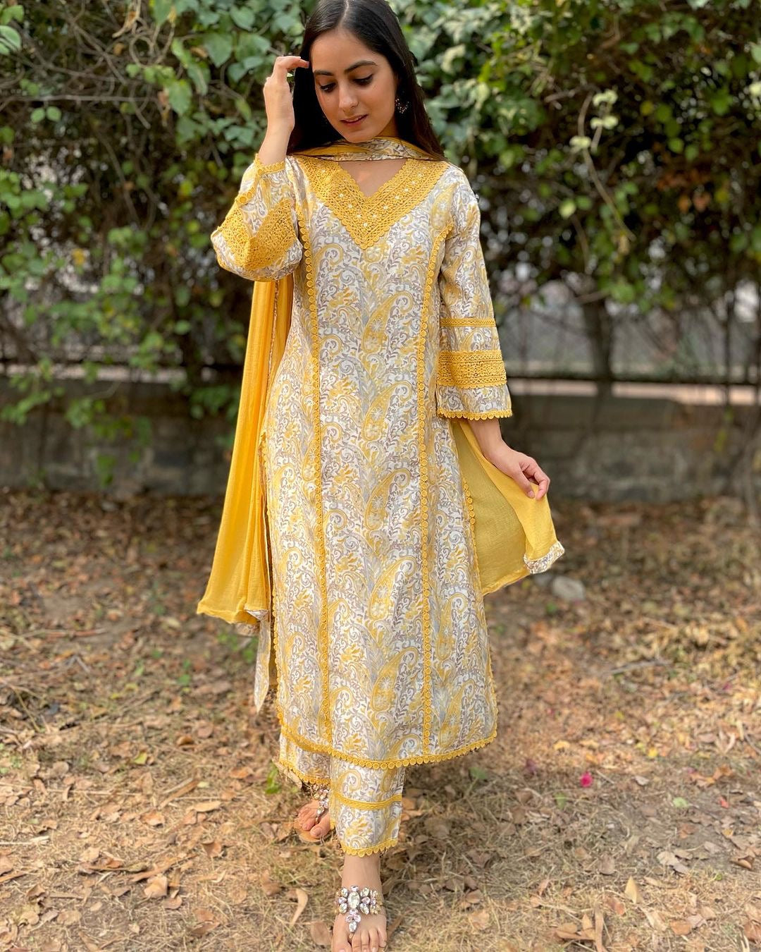 Designer Party Wear Look Top Plazzo & Dupatta Set