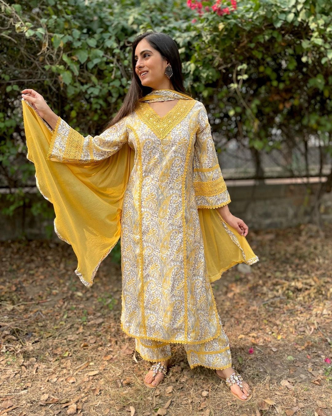Designer Party Wear Look Top Plazzo & Dupatta Set