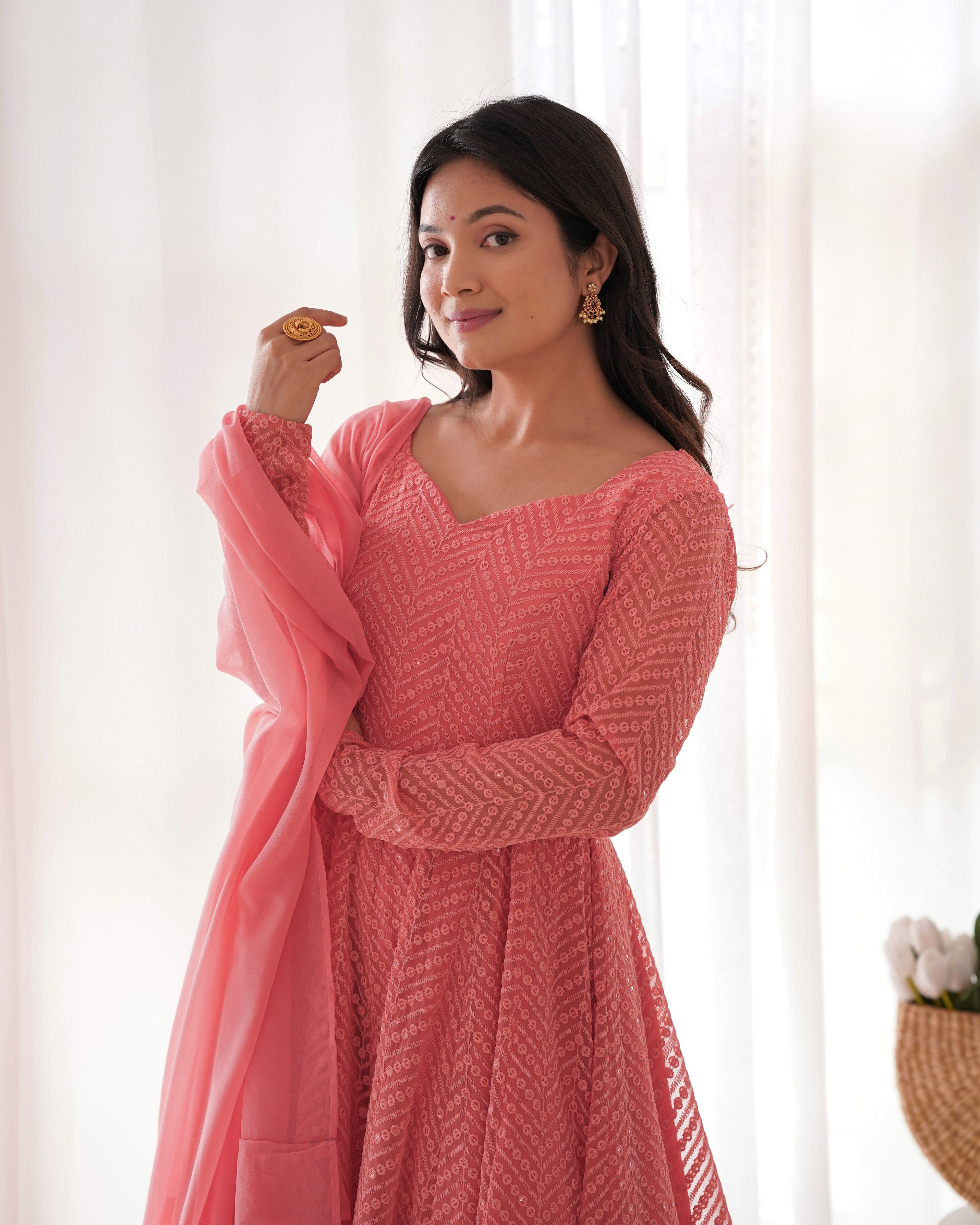 Party Wear Designer Anarkali Suit-Bottom And Dupatta