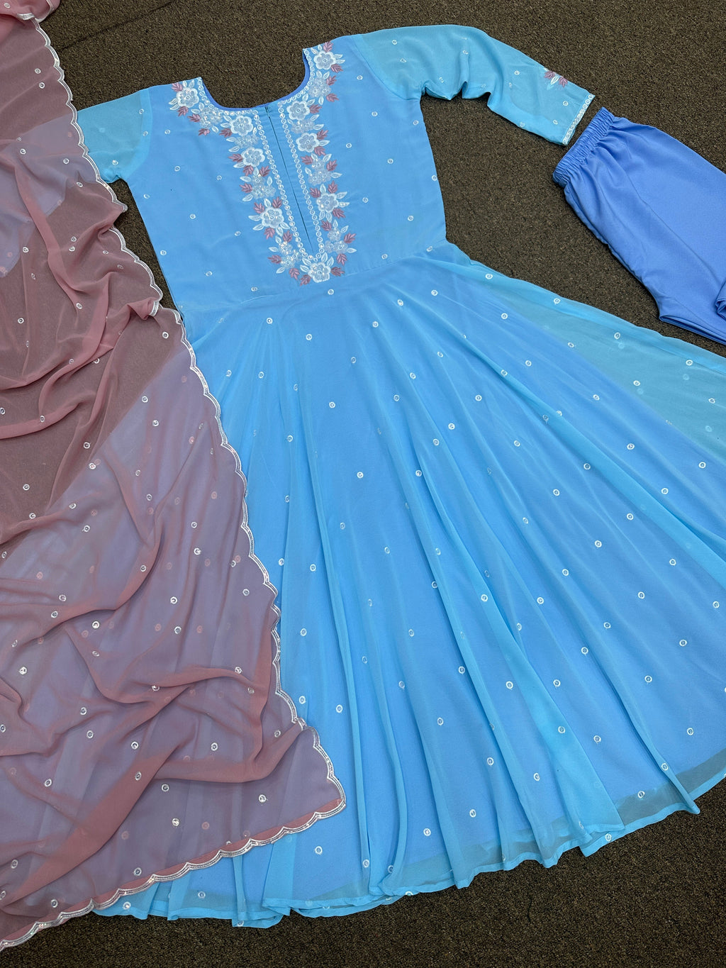 Designer Party Wear Look Beautiful Anarkali Gown - Pent With Dupatta