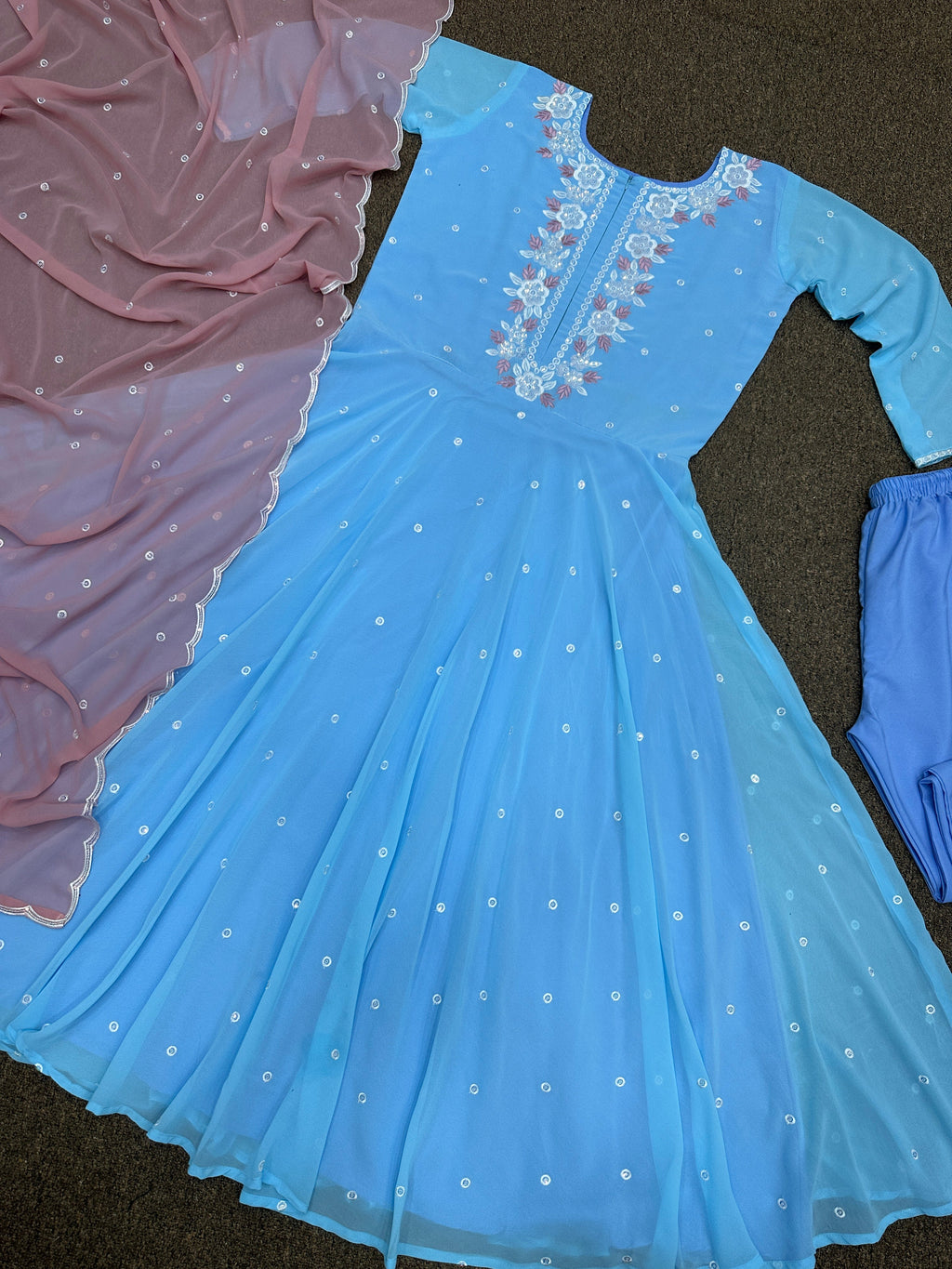 Designer Party Wear Look Beautiful Anarkali Gown - Pent With Dupatta