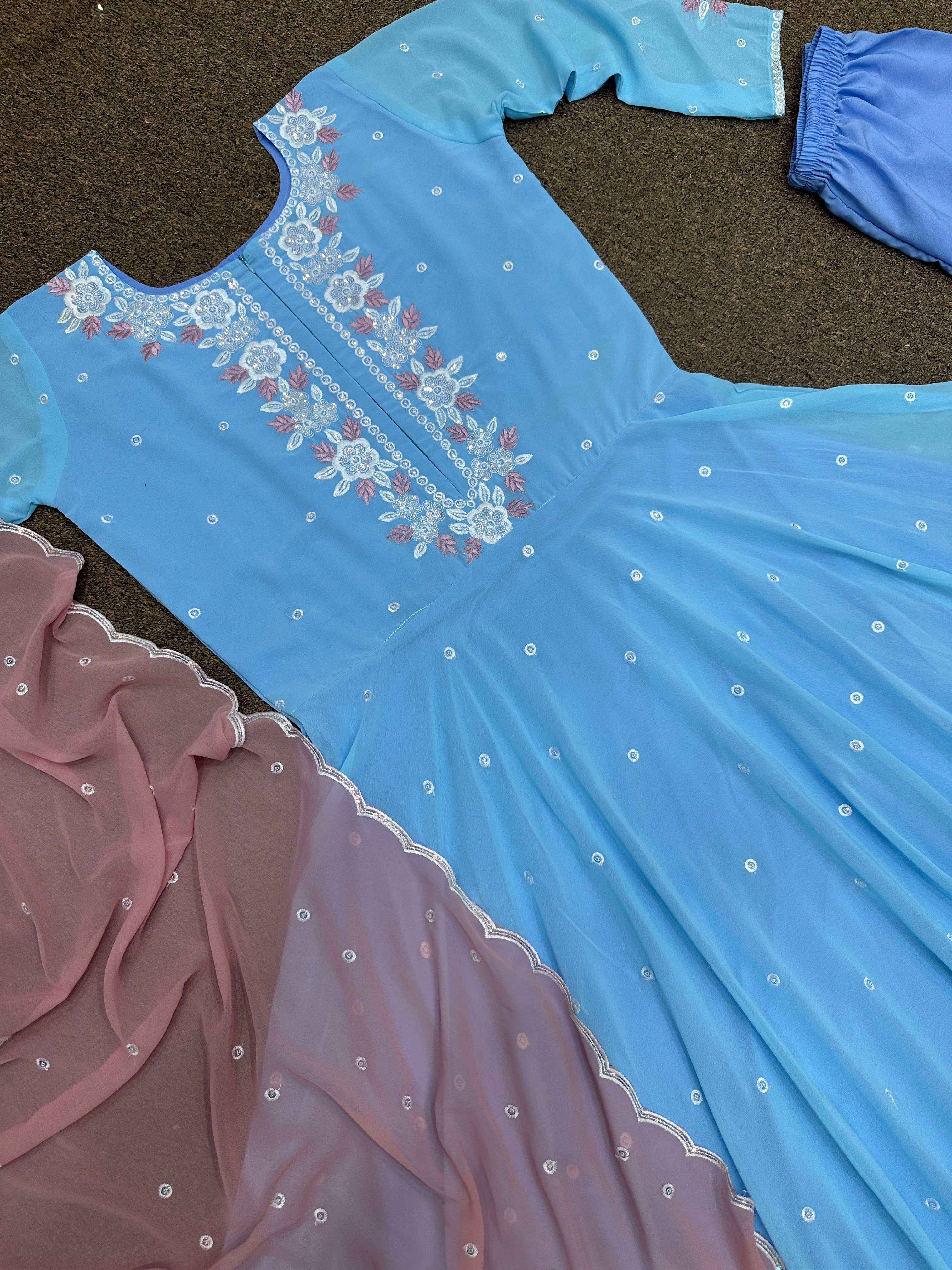 Designer Party Wear Look Beautiful Anarkali Gown - Pent With Dupatta