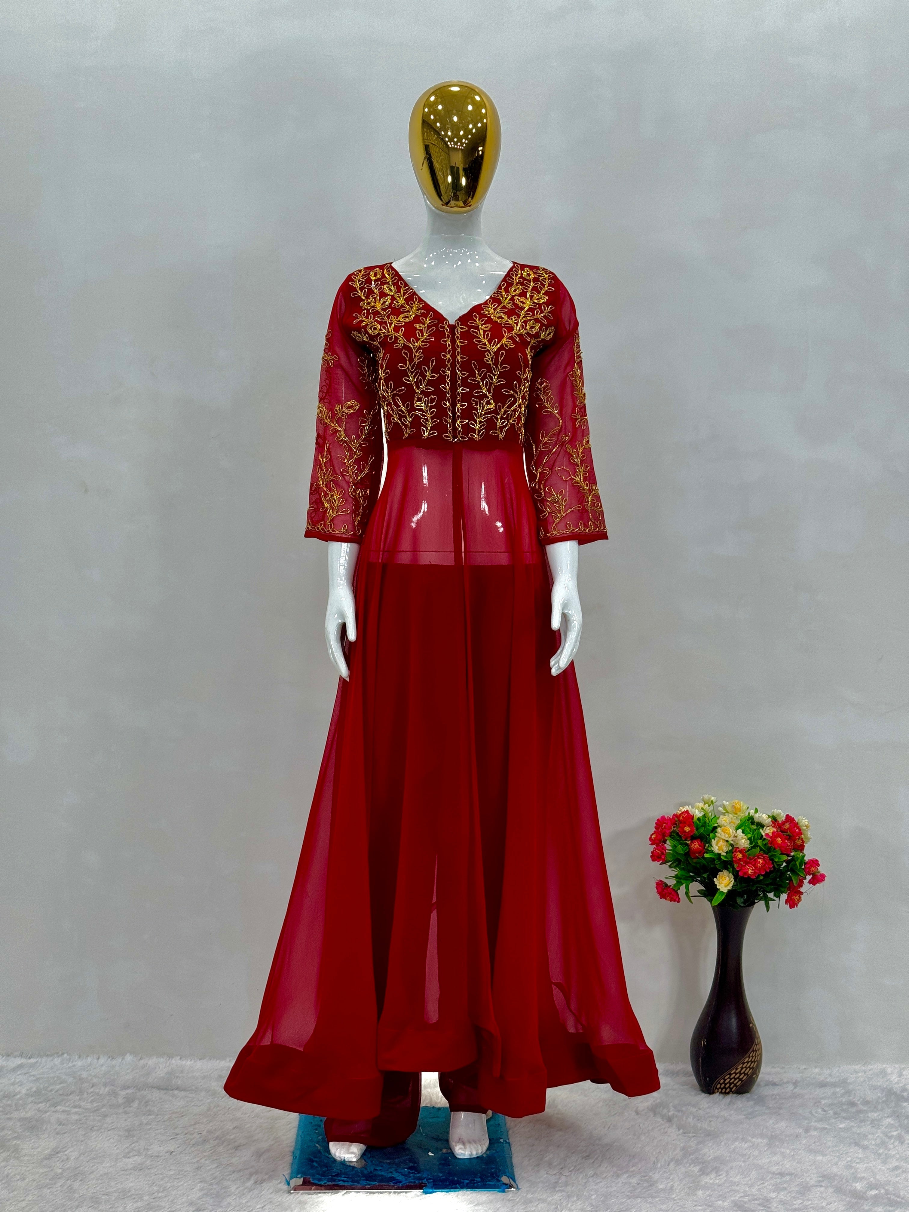 Designer Top Pent With Hand Work & Can Vas Patta