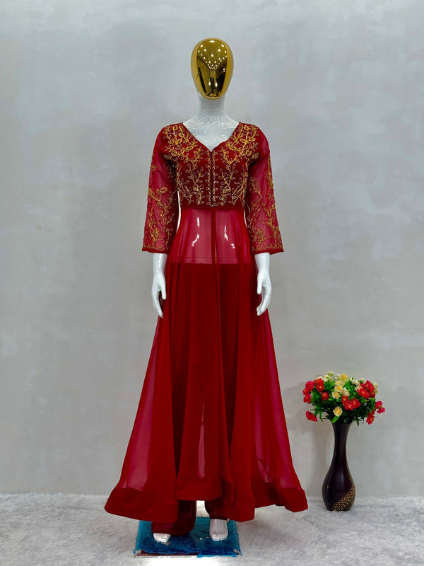 Designer Top Pent With Hand Work & Can Vas Patta