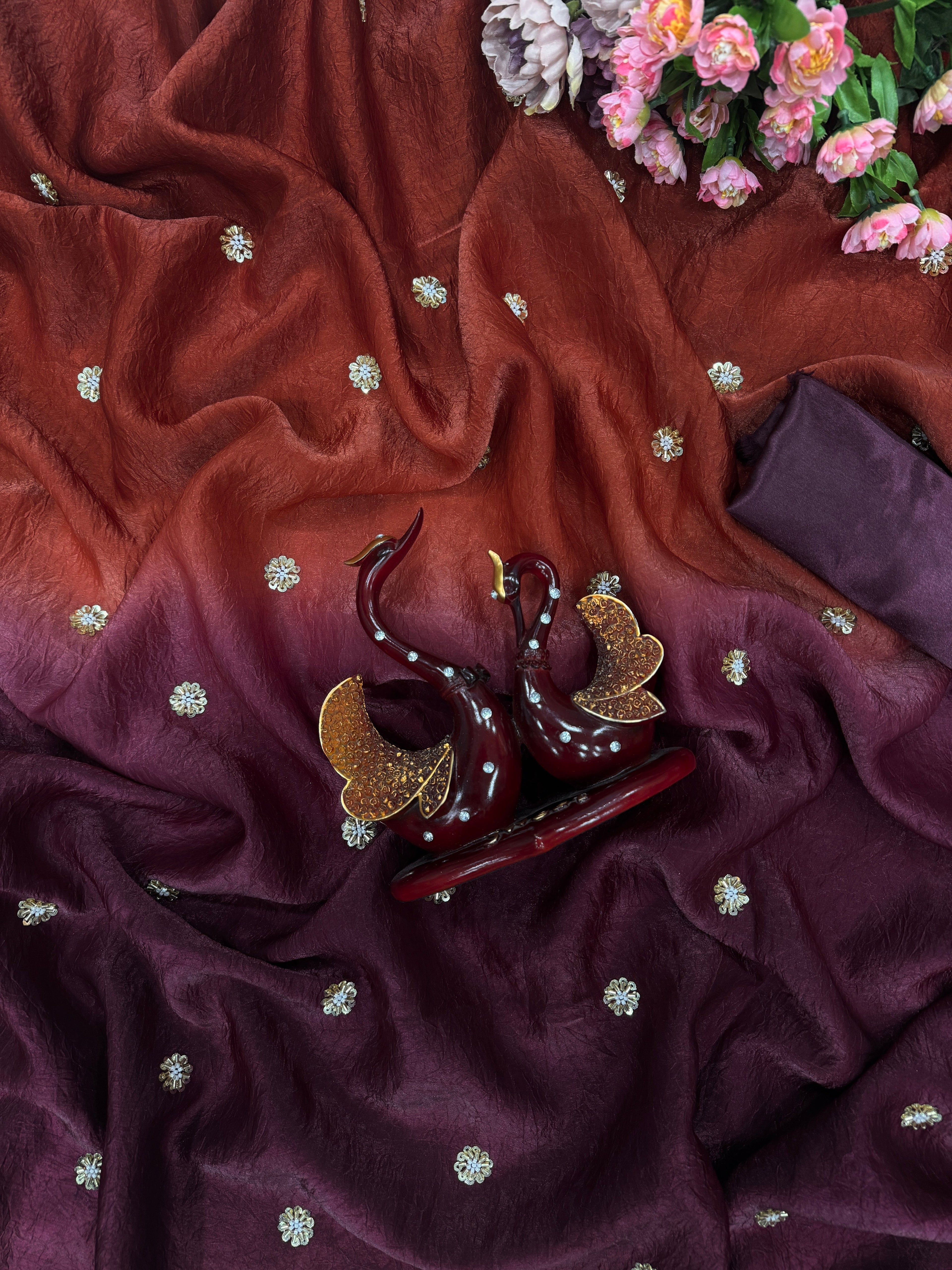 Designer Party Wear Look Saree With Sequence Work