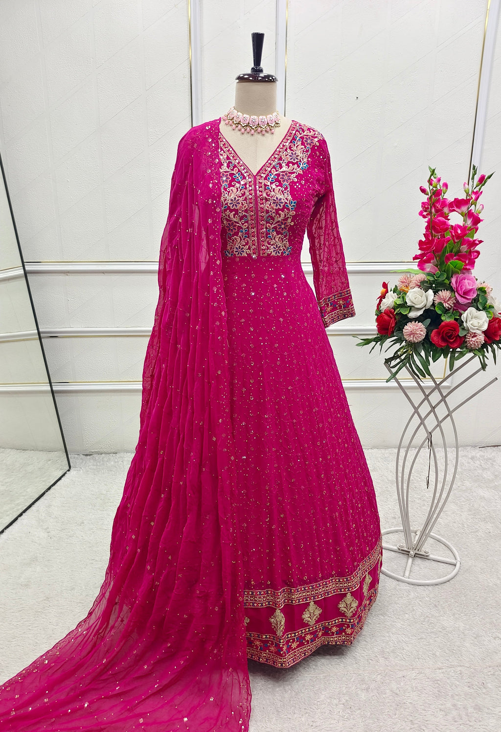 Designer Party Wear Gown-Pent And Dupatta