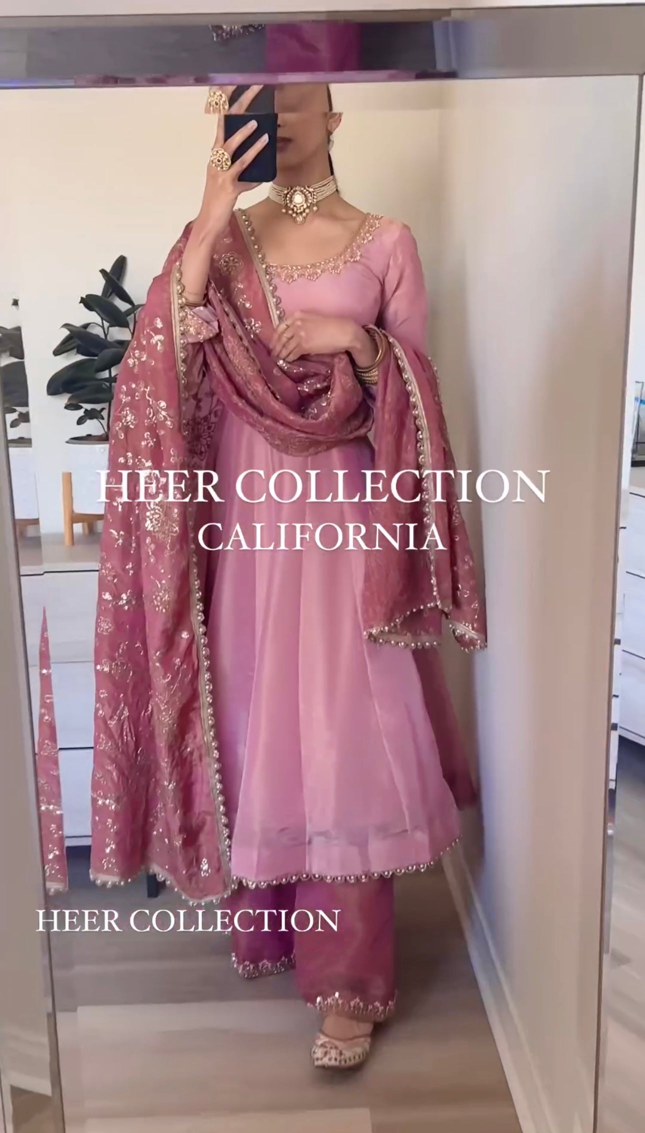 Party Wear Anarkali Gown, Dupatta & Plazzo Set
