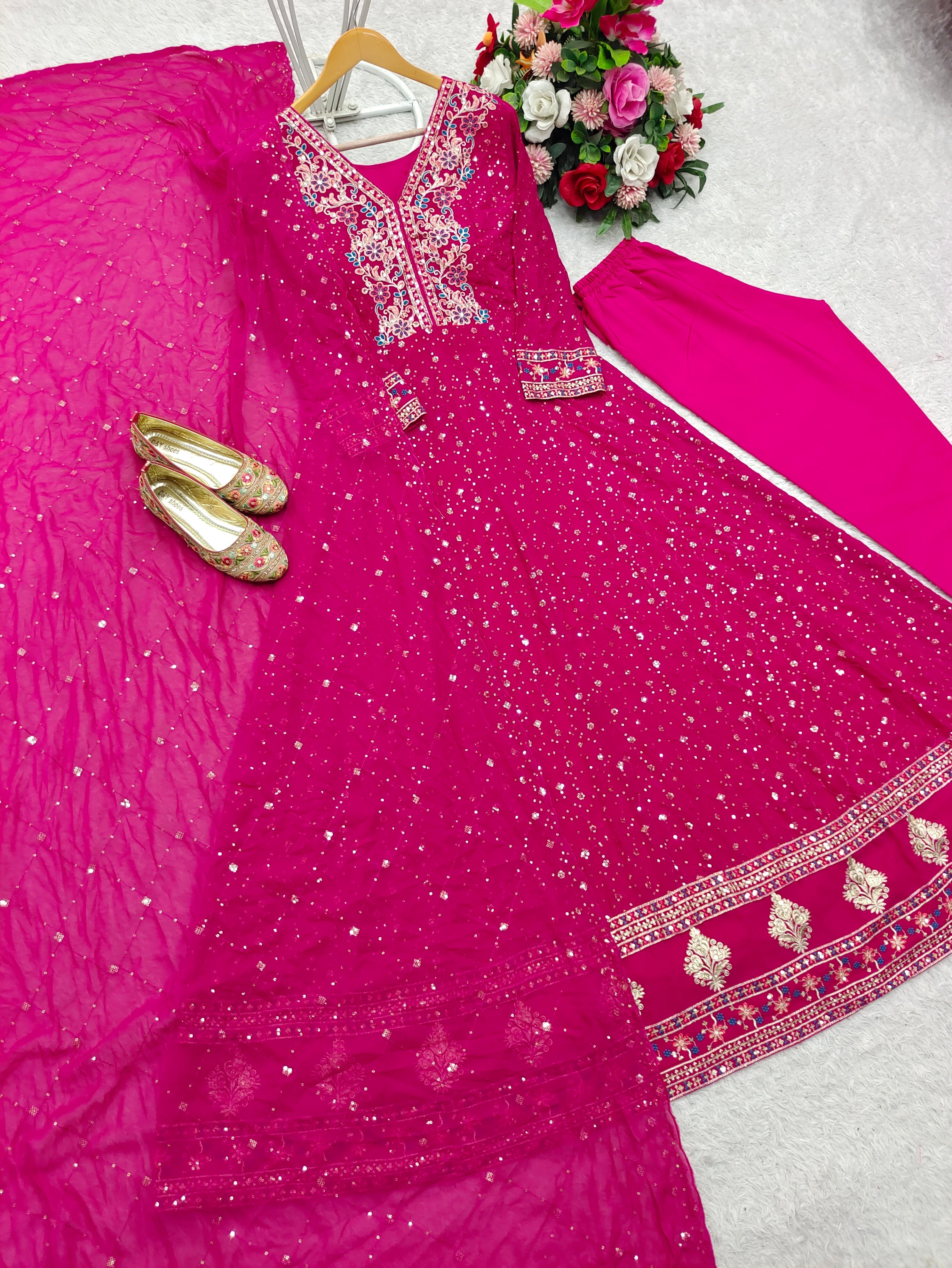 Designer Party Wear Gown-Pent And Dupatta