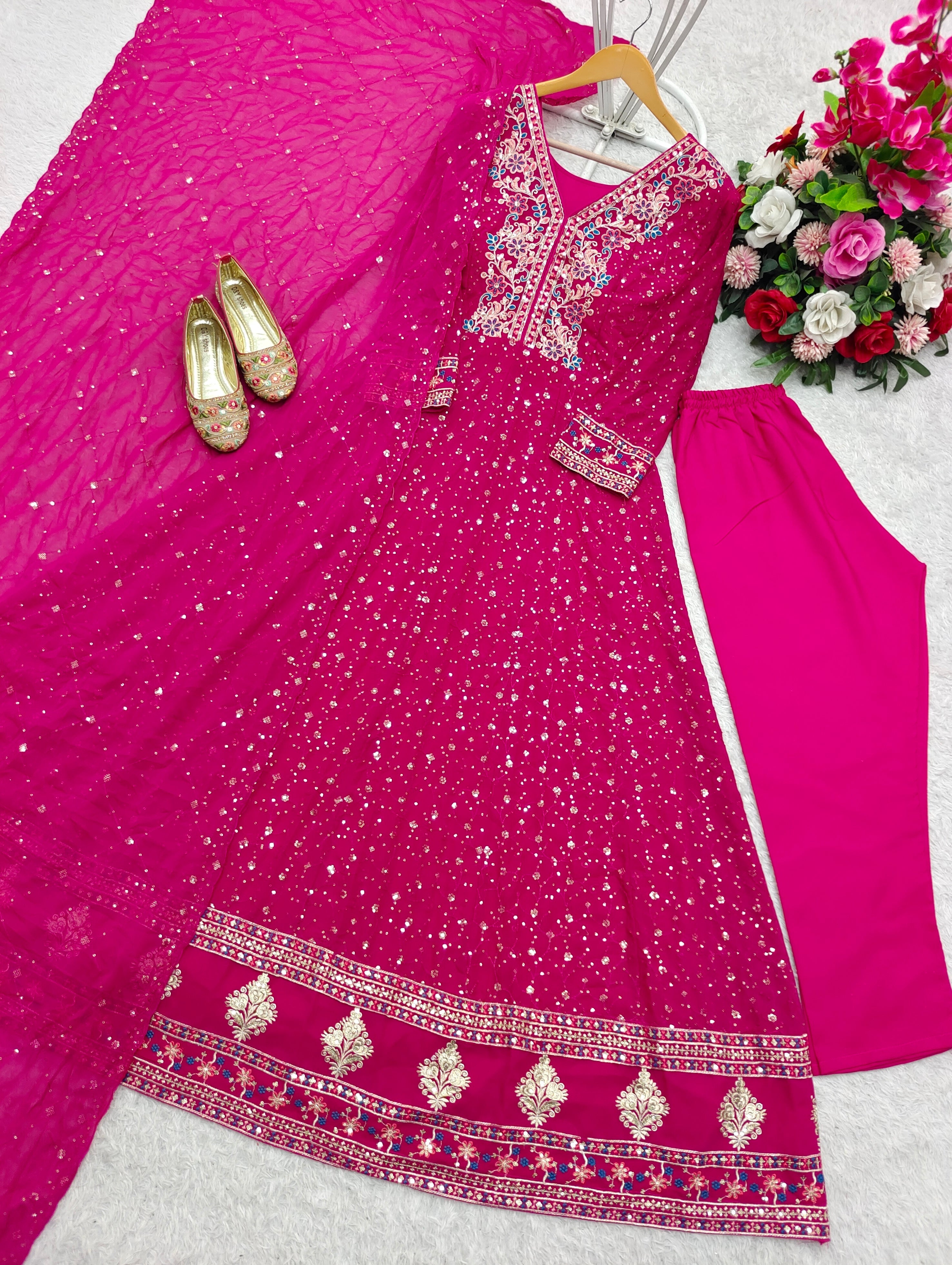 Designer Party Wear Gown-Pent And Dupatta
