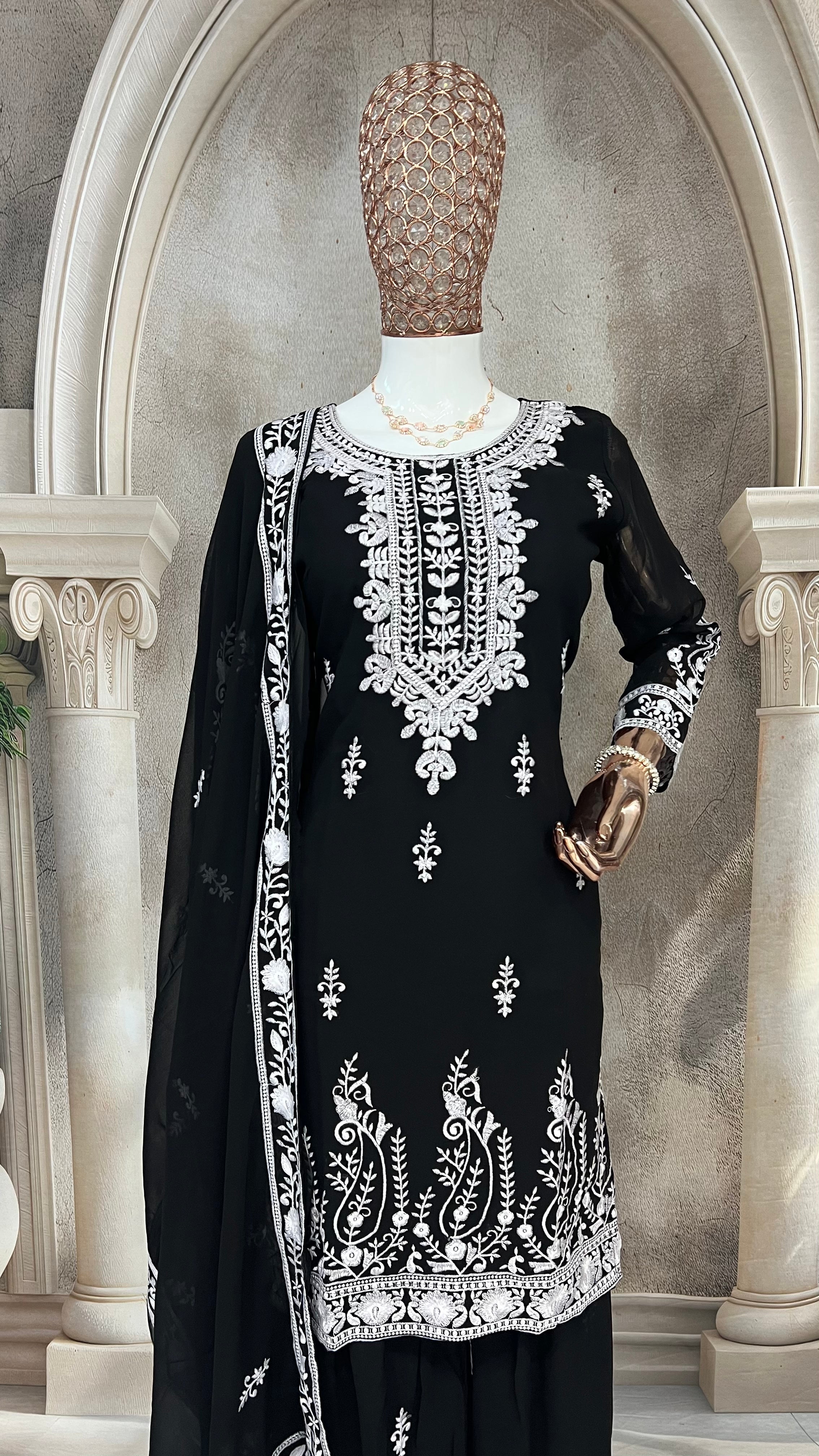 Beautiful Suit Set With Multi Needle Sequins Embroidery Work