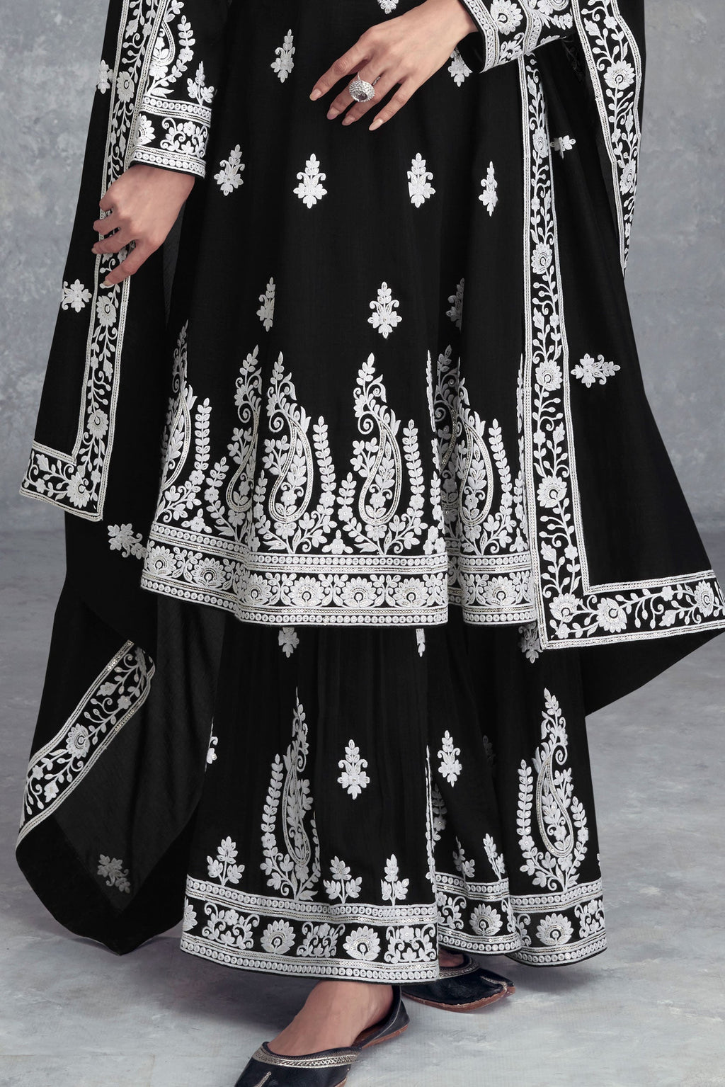 Beautiful Suit Set With Multi Needle Sequins Embroidery Work