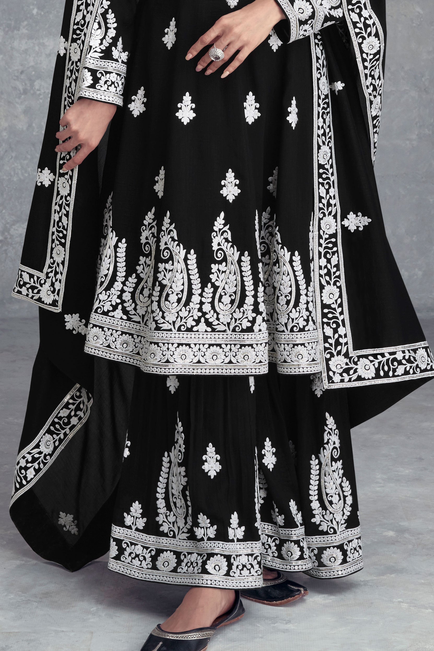 Beautiful Suit Set With Multi Needle Sequins Embroidery Work