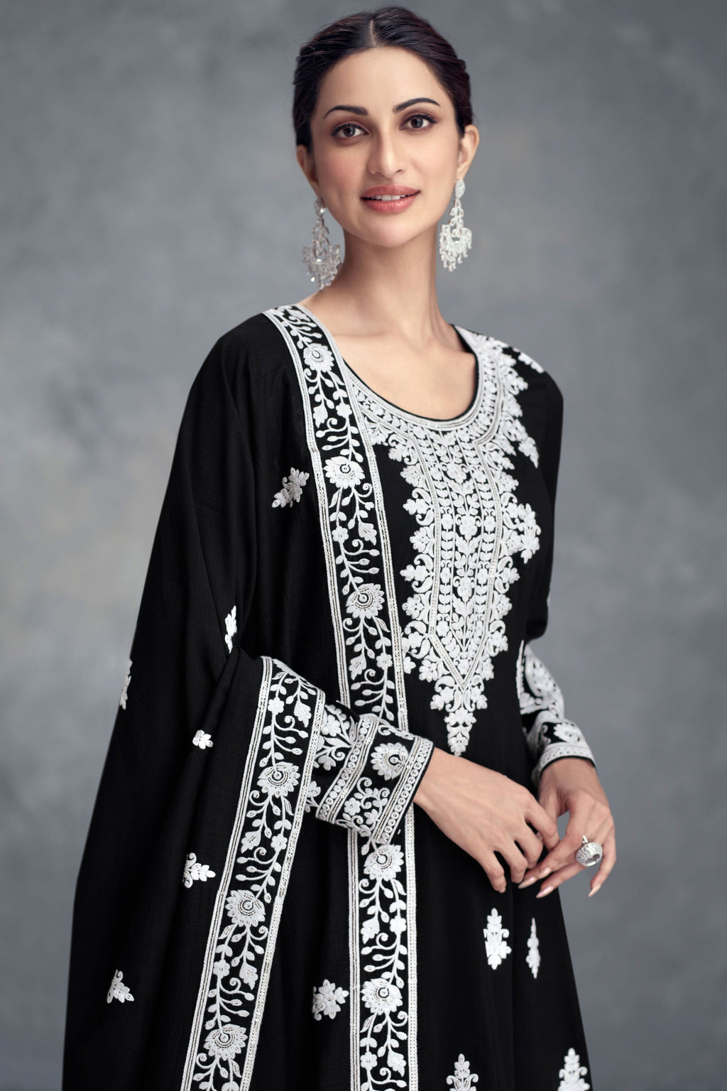 Beautiful Suit Set With Multi Needle Sequins Embroidery Work