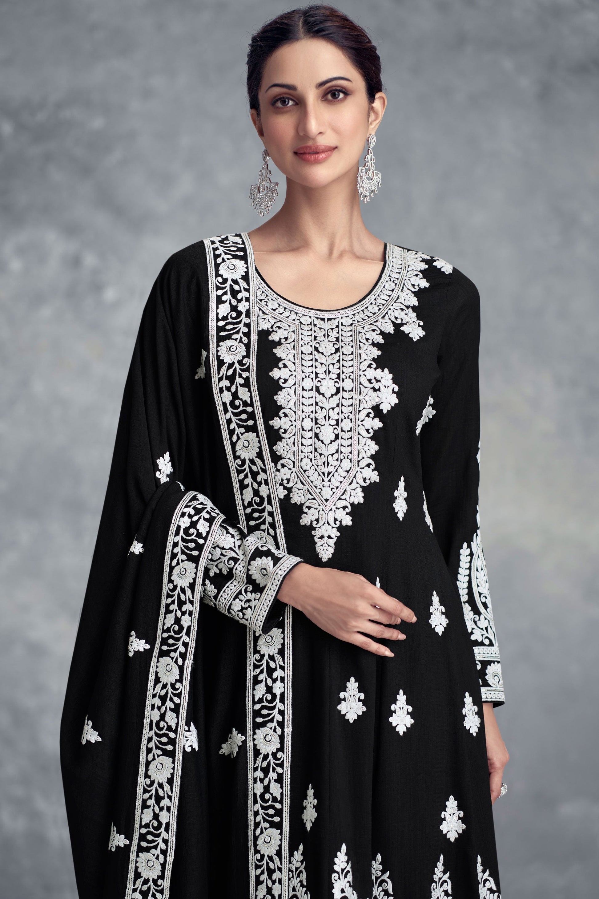 Beautiful Suit Set With Multi Needle Sequins Embroidery Work