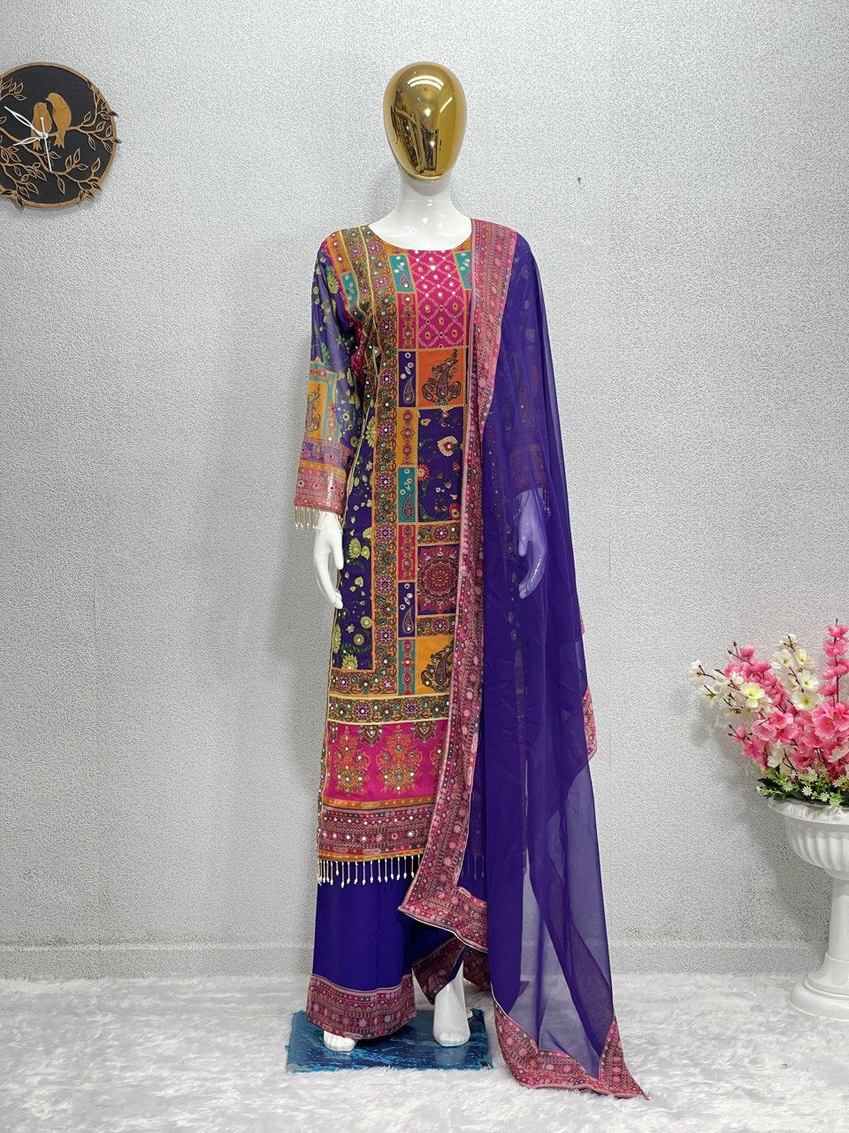 Party Wear Beautiful Top Bottom And Dupatta