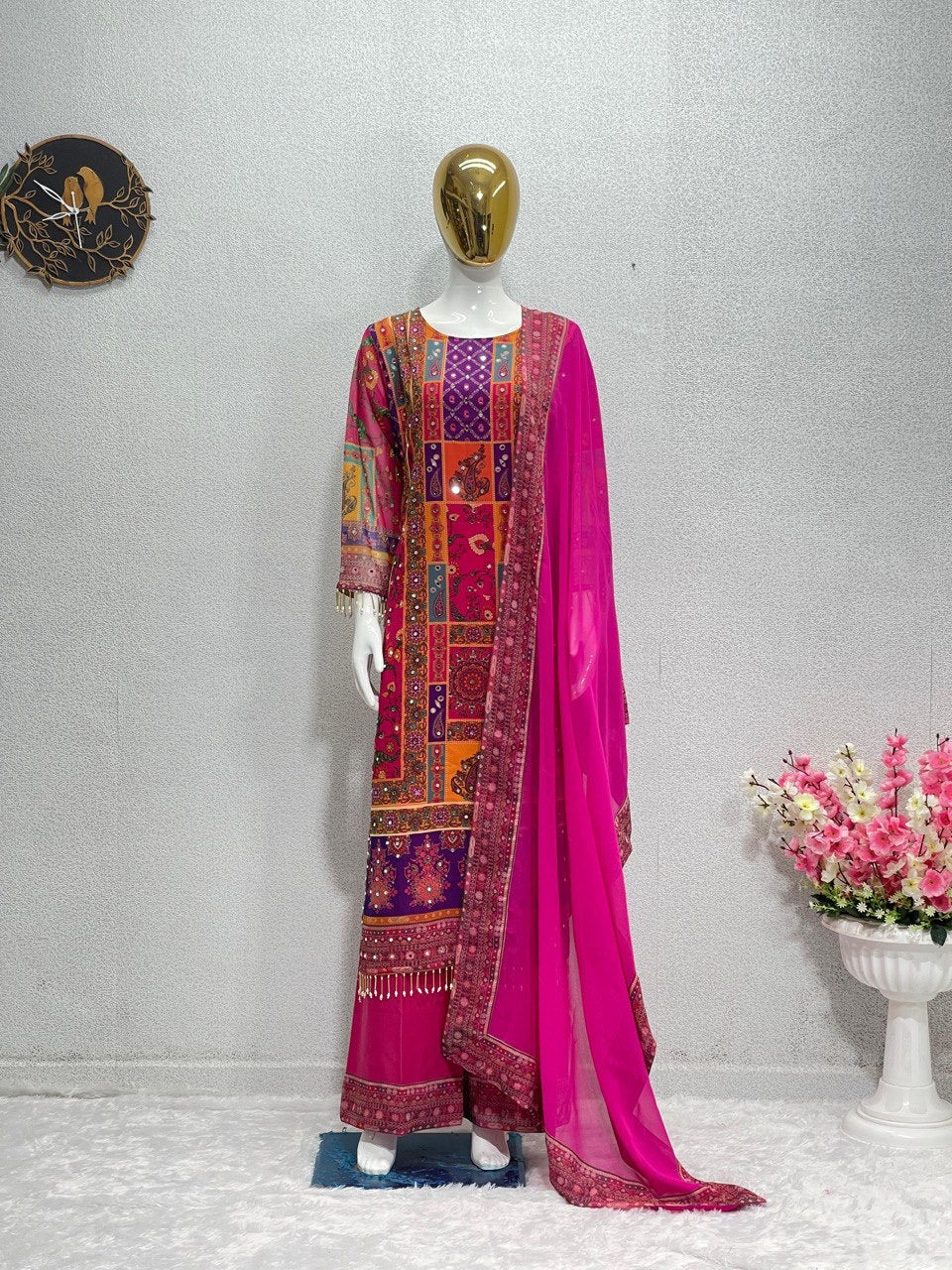 Party Wear Beautiful Top Bottom And Dupatta