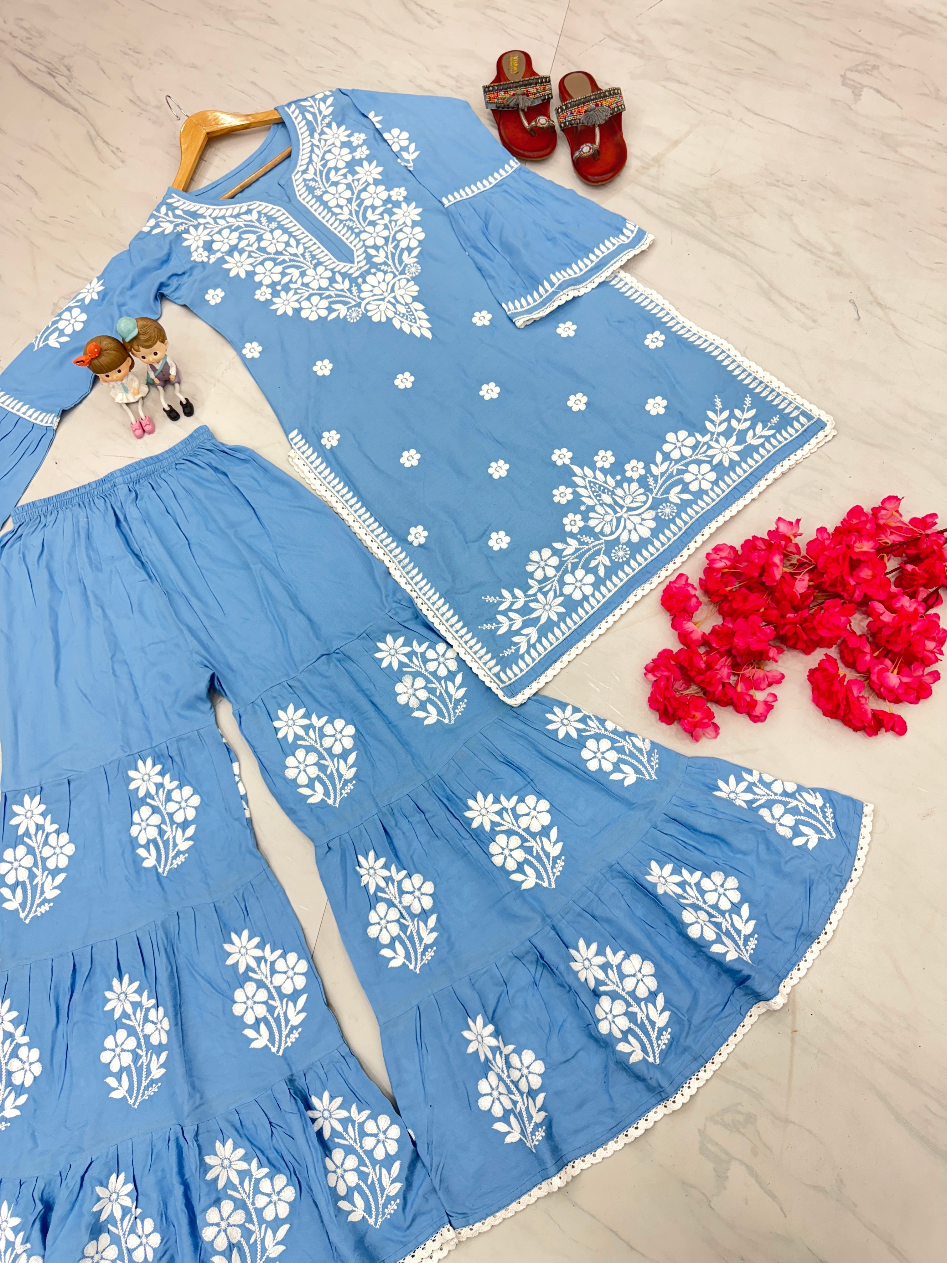 Designer Party Wear Look Top & Plazzo Set