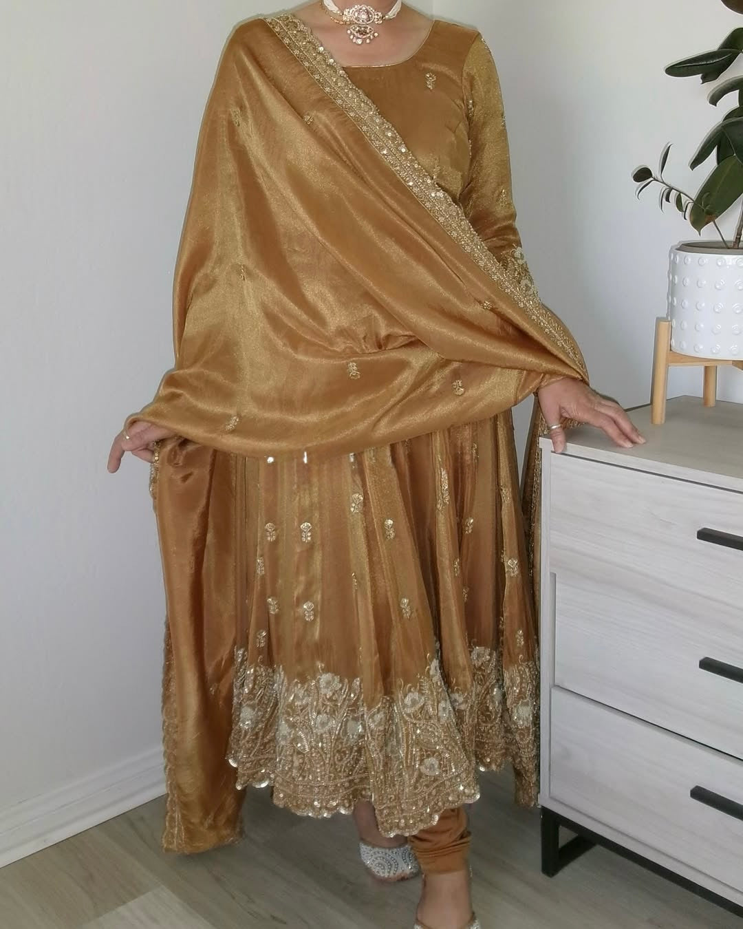Designer Party Wear Look Gown-Bottom And Dupatta With Heavy Embroidery Work