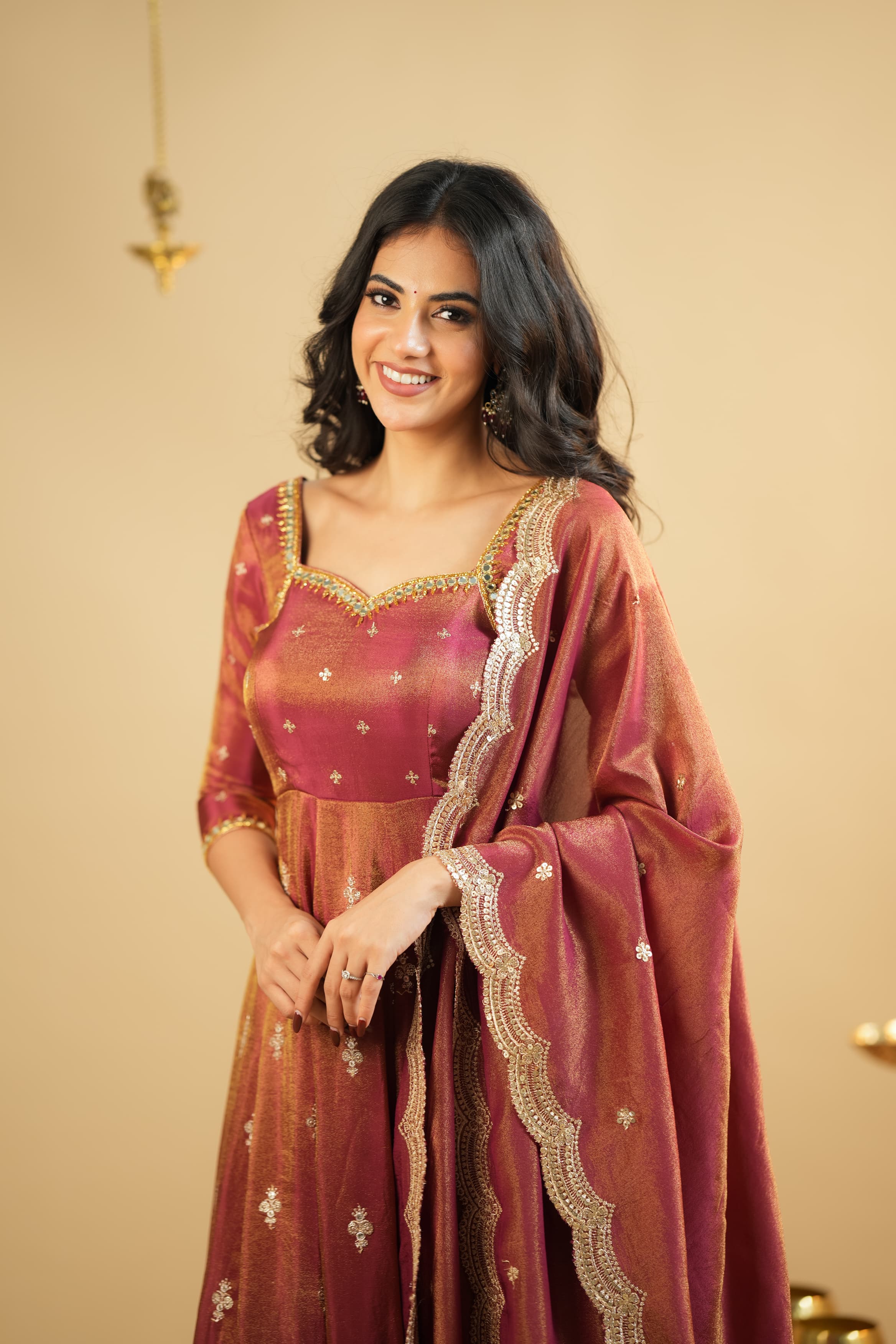 Party Wear Designer Anarkali Gown And Pent With Dupatta