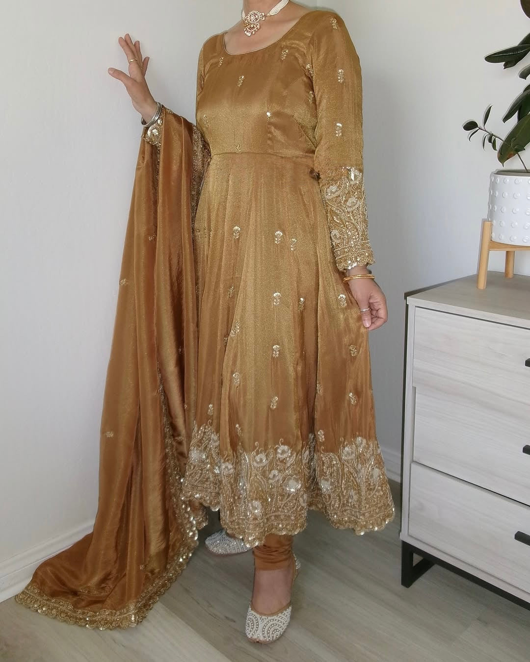 Designer Party Wear Look Gown-Bottom And Dupatta With Heavy Embroidery Work