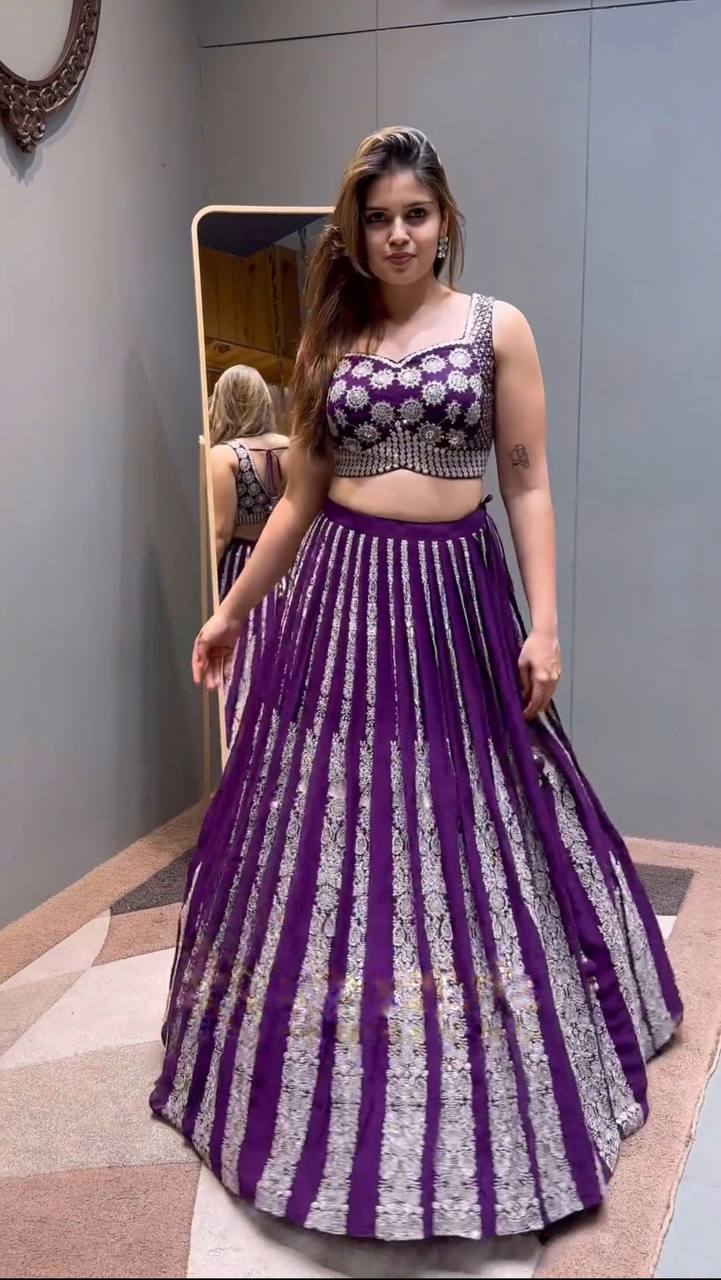 Beautiful Wedding Wear Lehenga Choli With Heavy Embroidery Sequence Work
