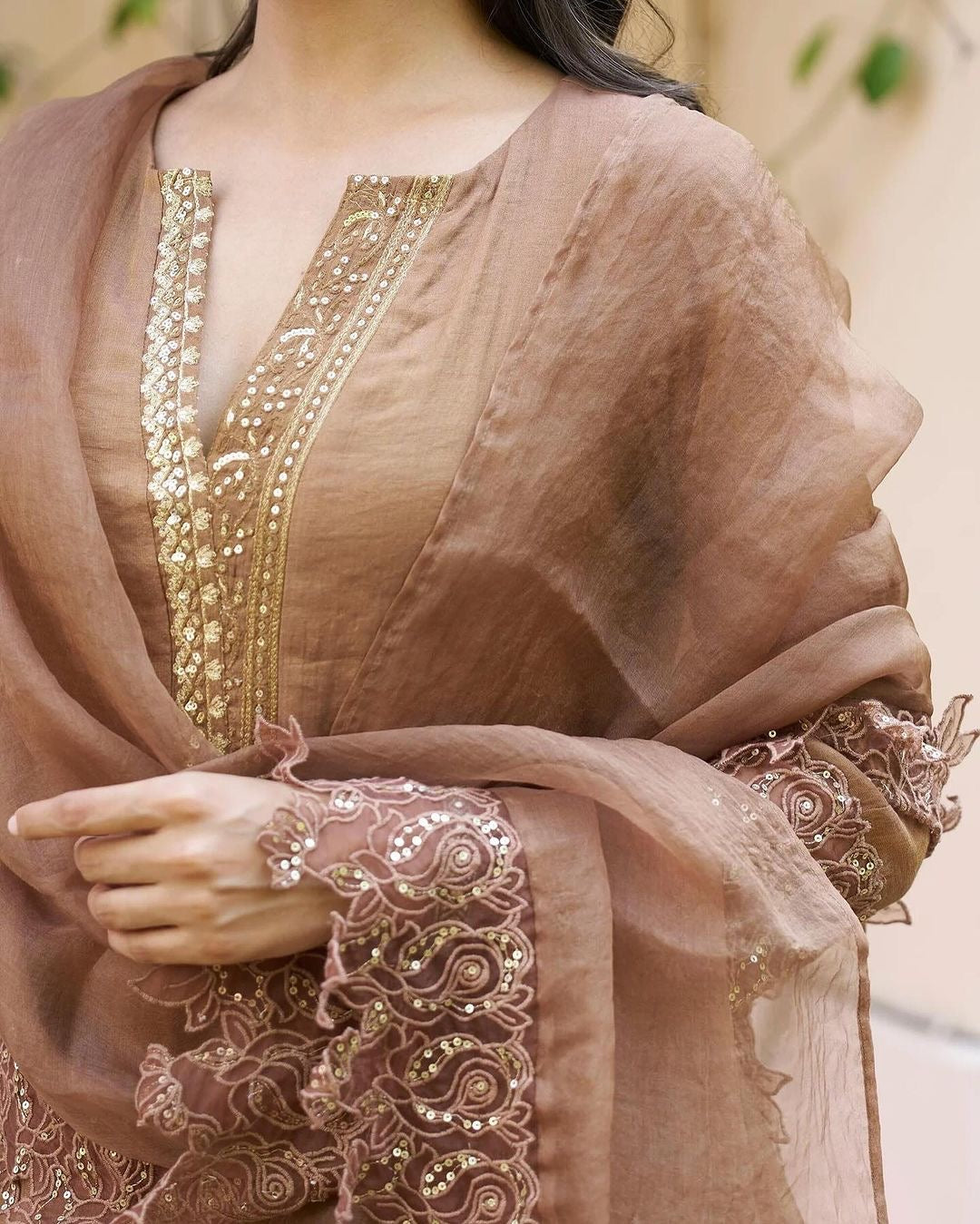 Designer Party Wear Top Bottom With Dupatta With Embroidery Sequence Work