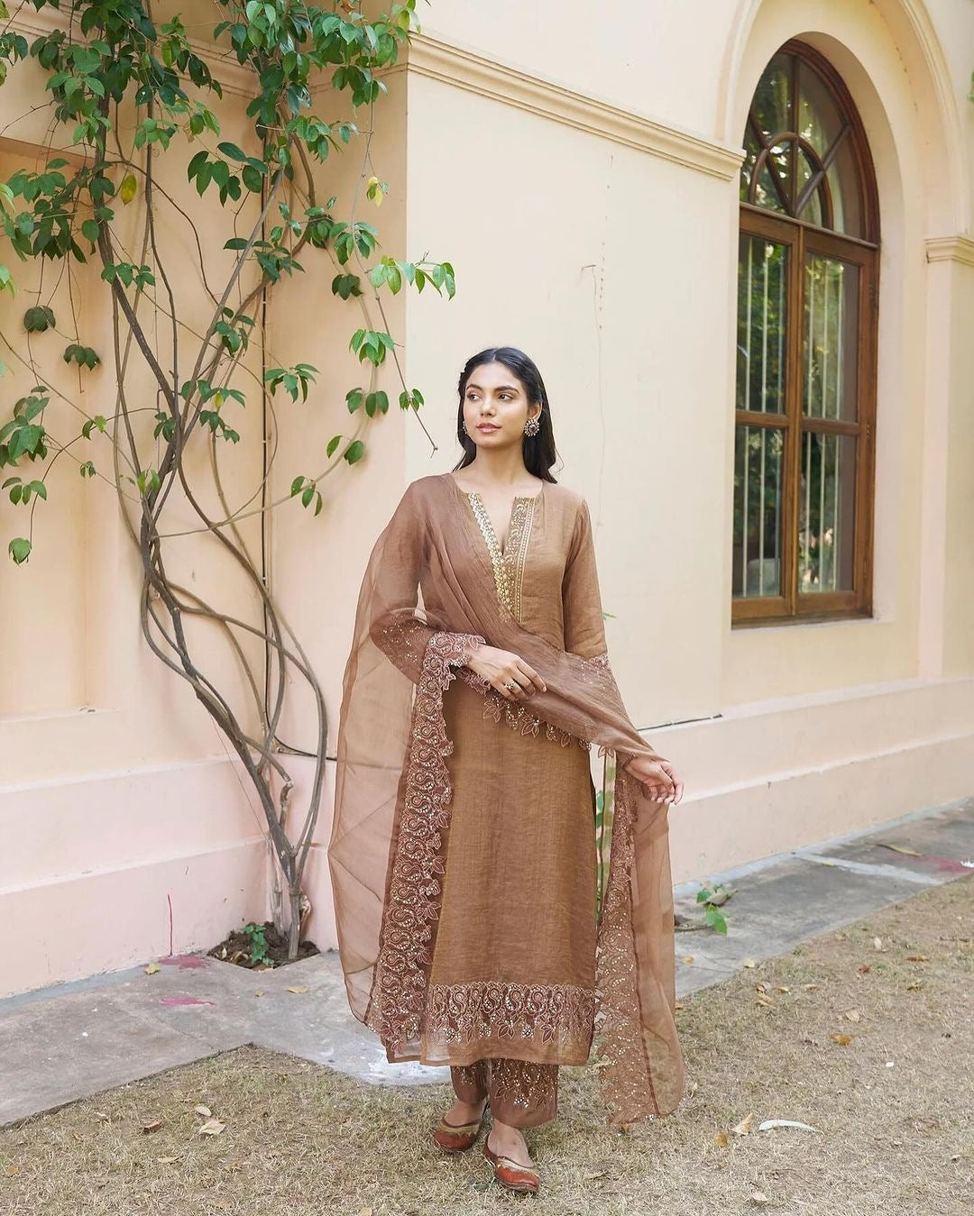 Designer Party Wear Top Bottom With Dupatta With Embroidery Sequence Work