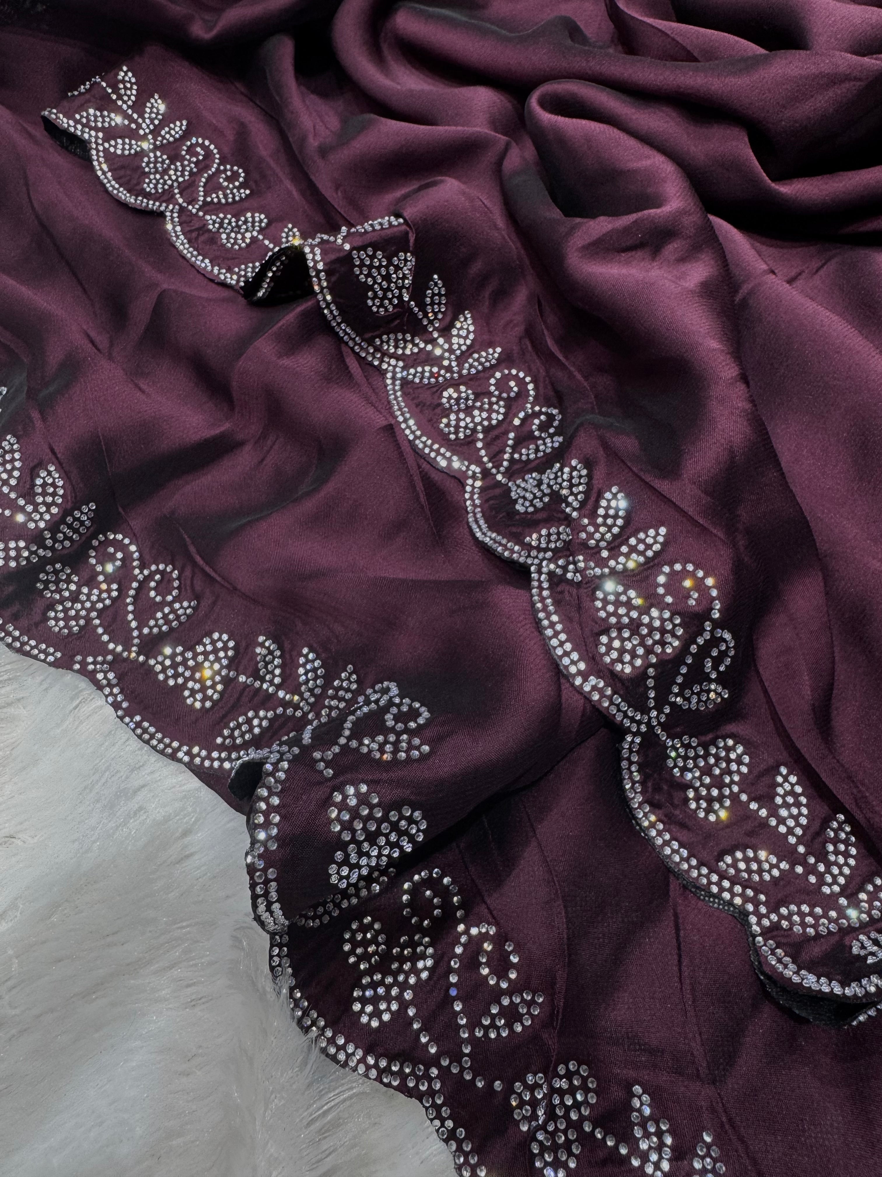 Party Wear Beautiful Saree With Diamond Work