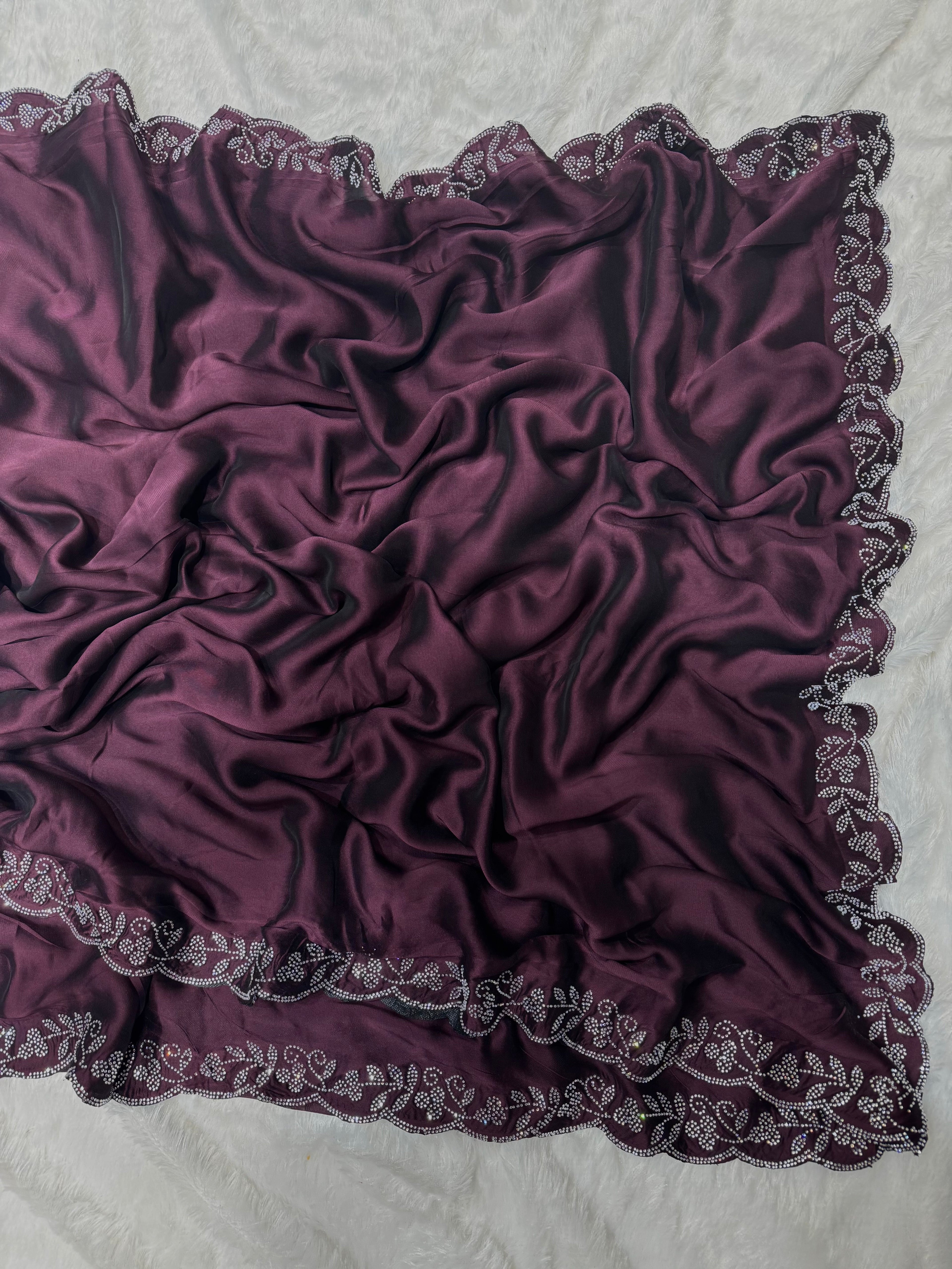 Party Wear Beautiful Saree With Diamond Work