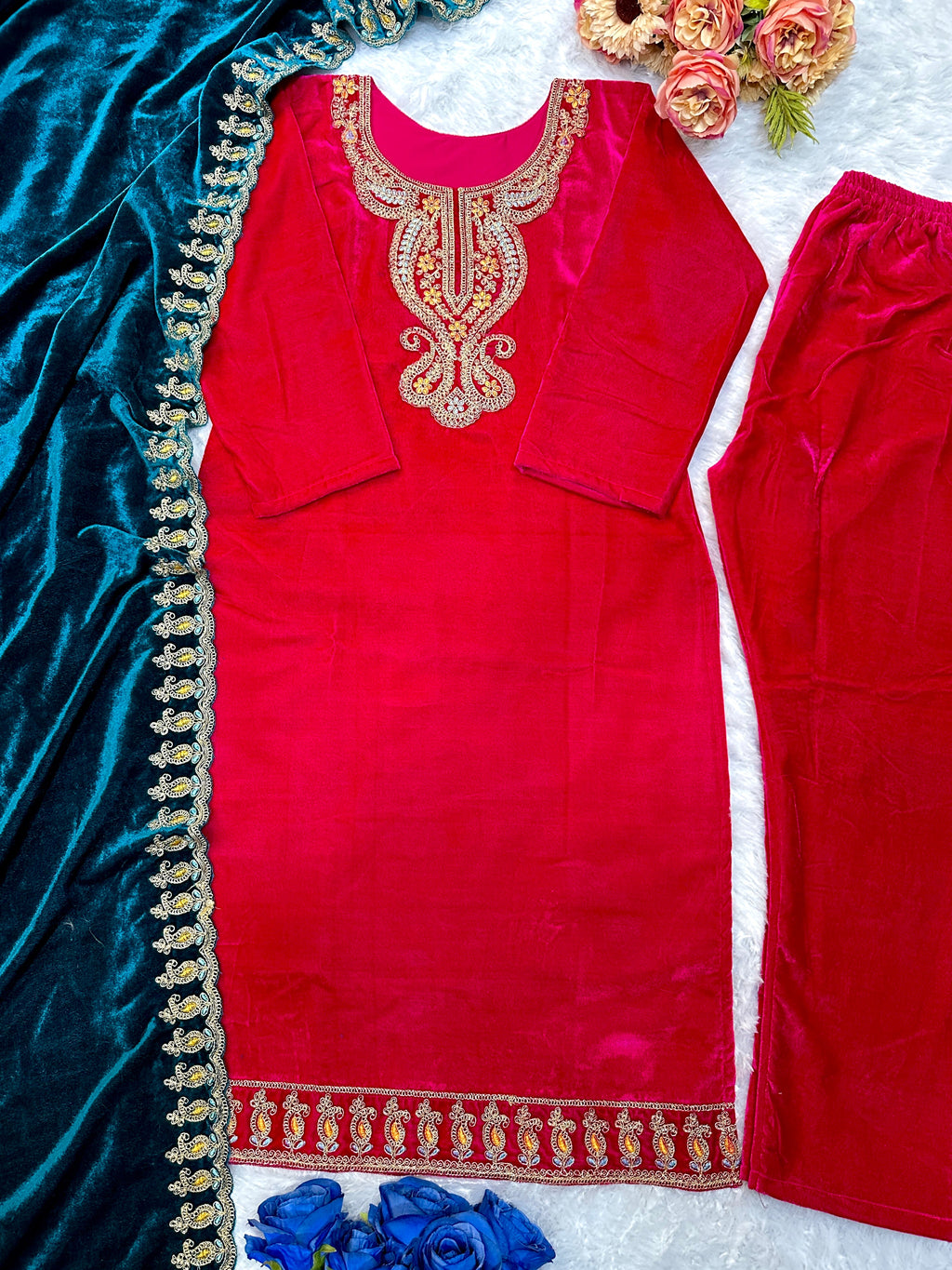 पार्टी वियर लुक खूबसूरत टॉप प्लाज़ो और दुपट्टा