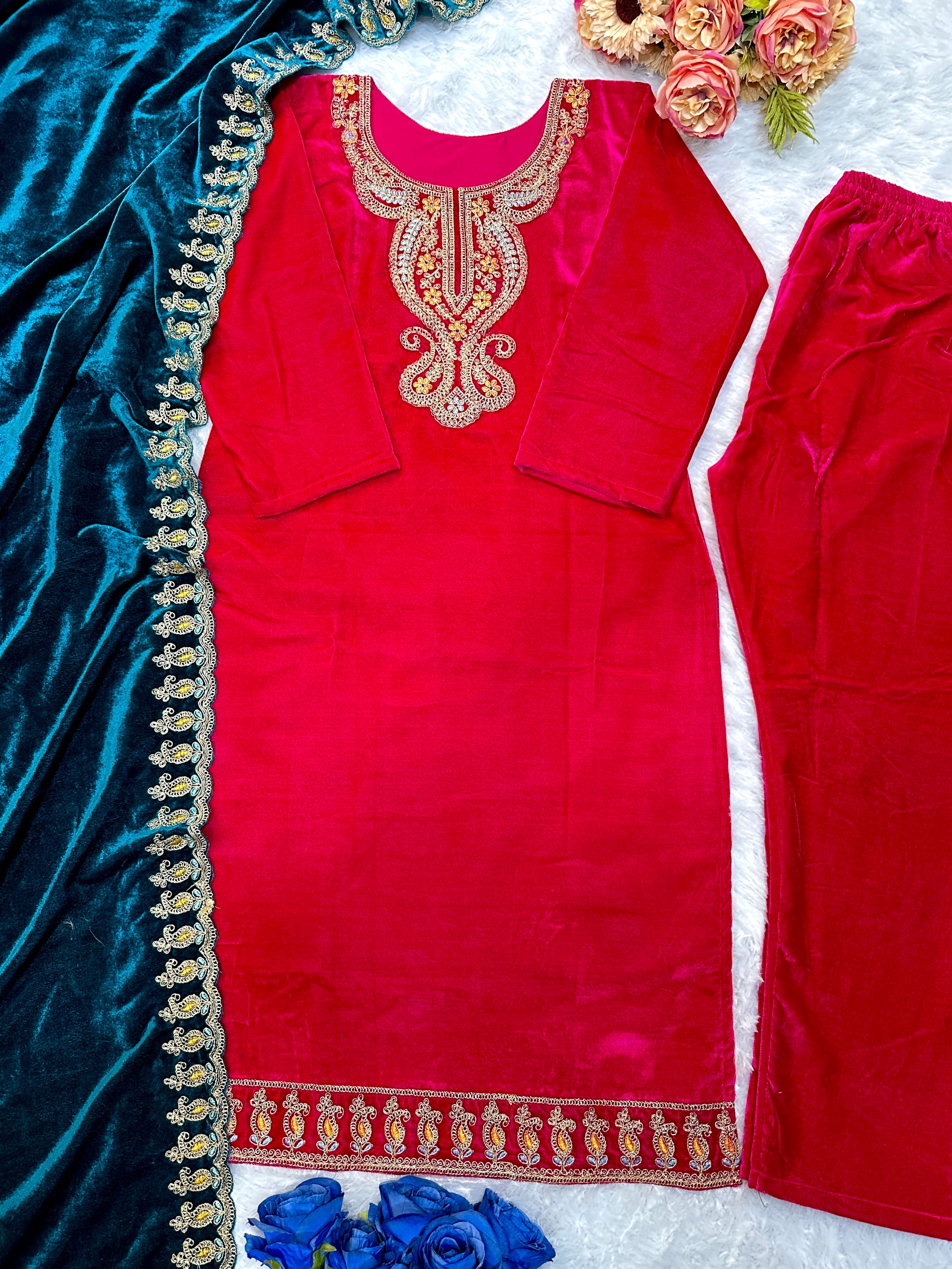 पार्टी वियर लुक खूबसूरत टॉप प्लाज़ो और दुपट्टा