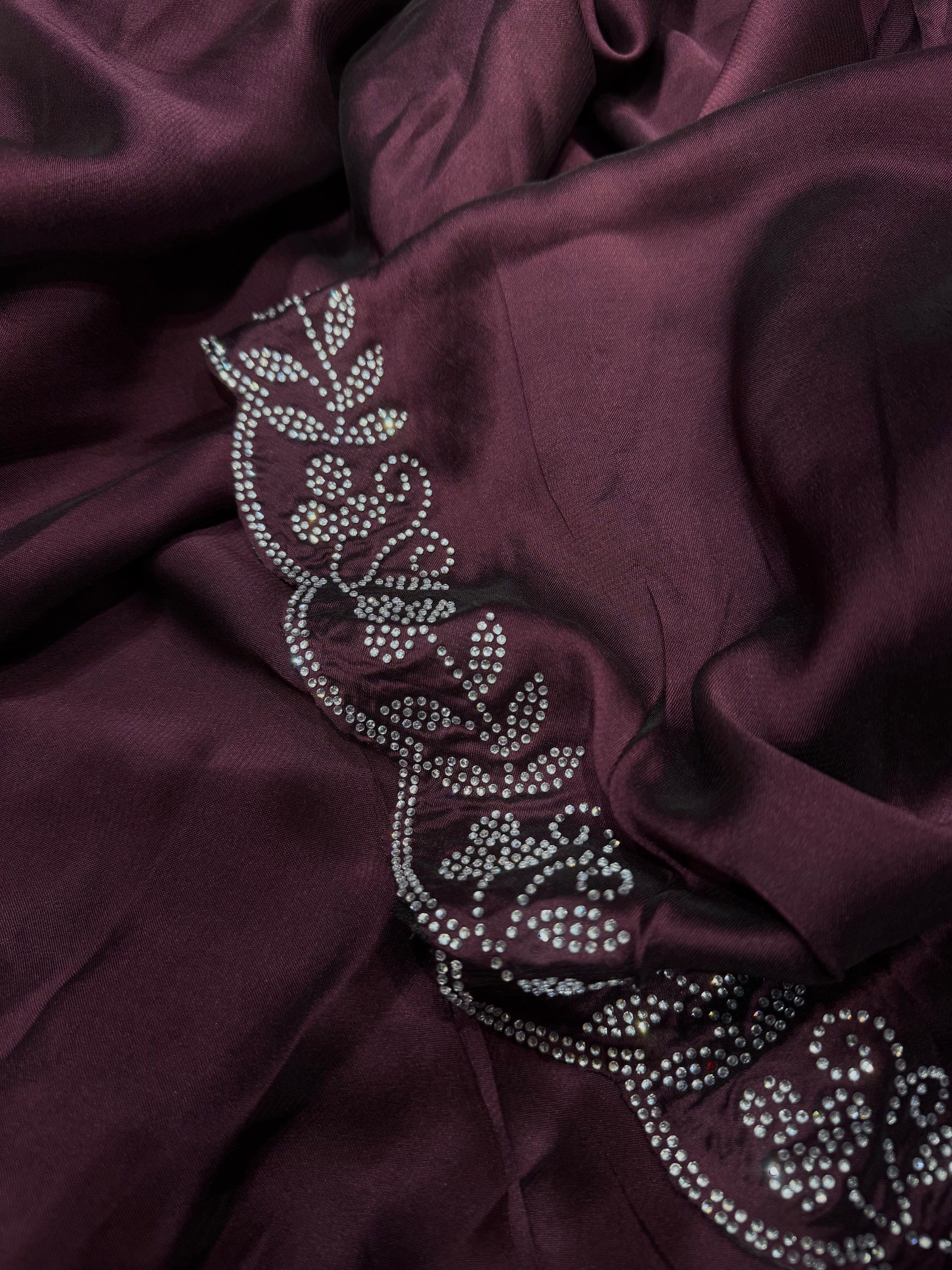 Party Wear Beautiful Saree With Diamond Work