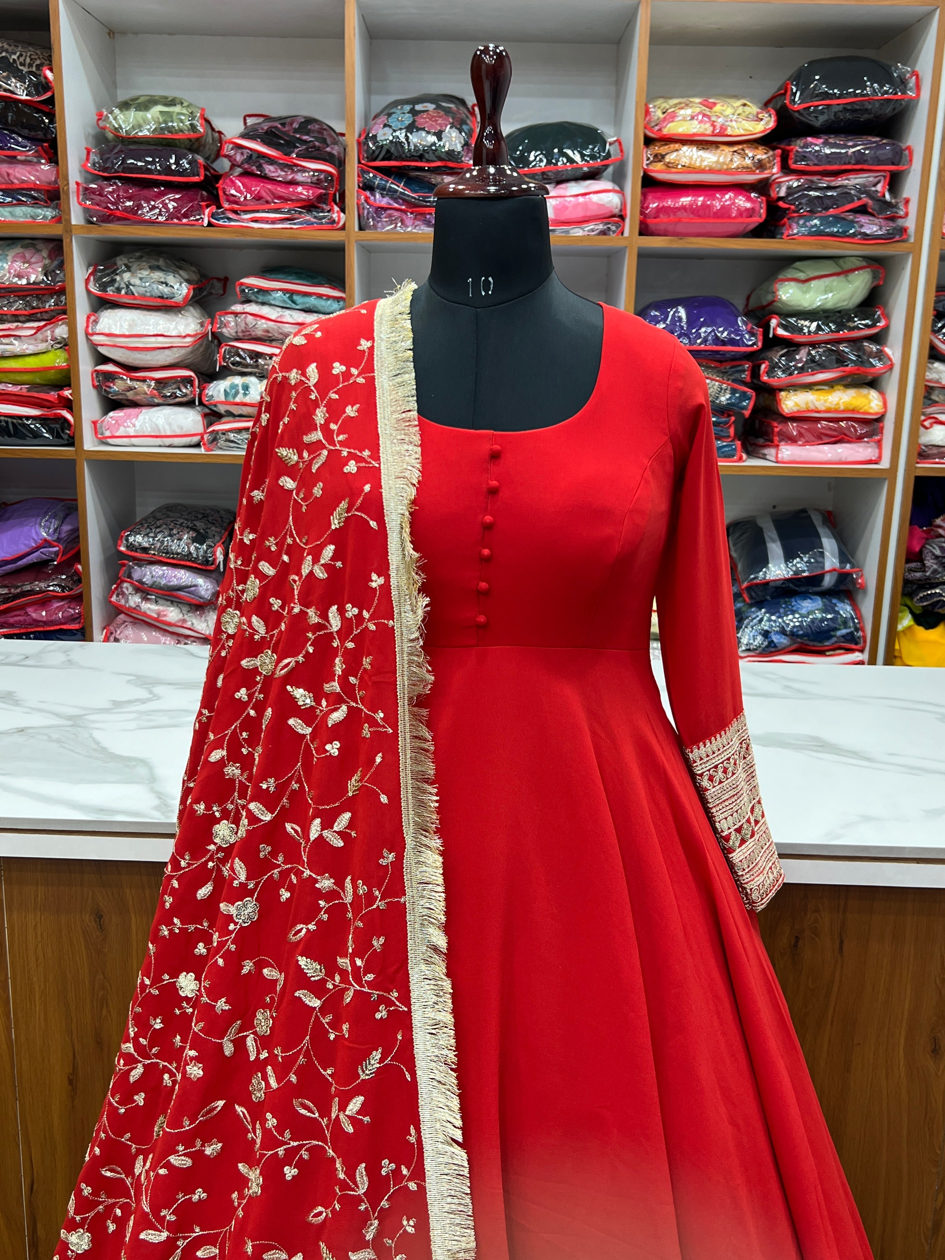 Designer Party Wear Anarkali Gown Pent And Dupatta