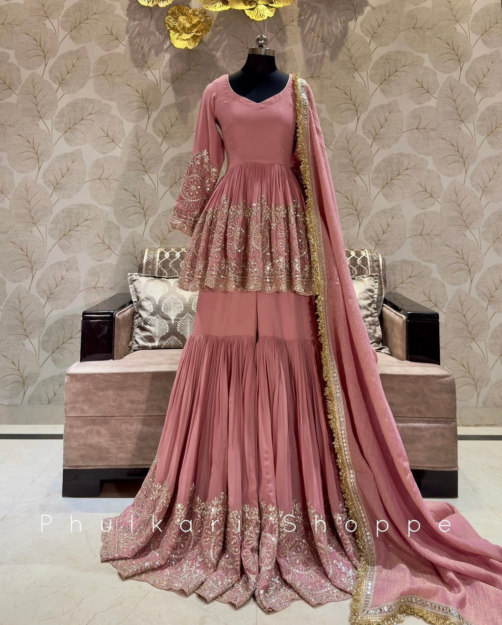 Beautiful Party Wear Kediya-Palazzo And Fancy Dupatta