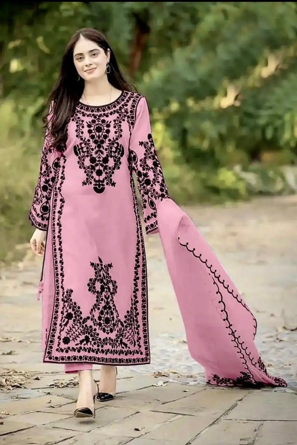 Designer Party Wear Top Bottom With Dupatta With Heavy Embroidery Work
