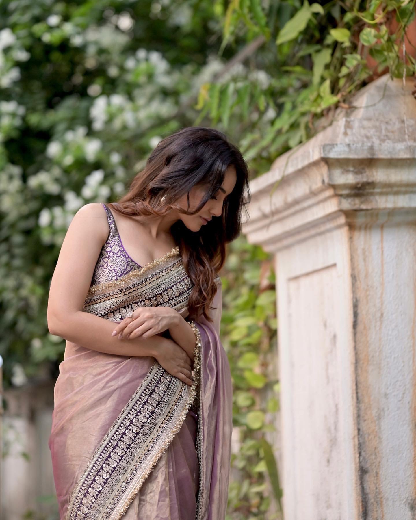 Designer Saree With Sequence And Dori Embroidery Work