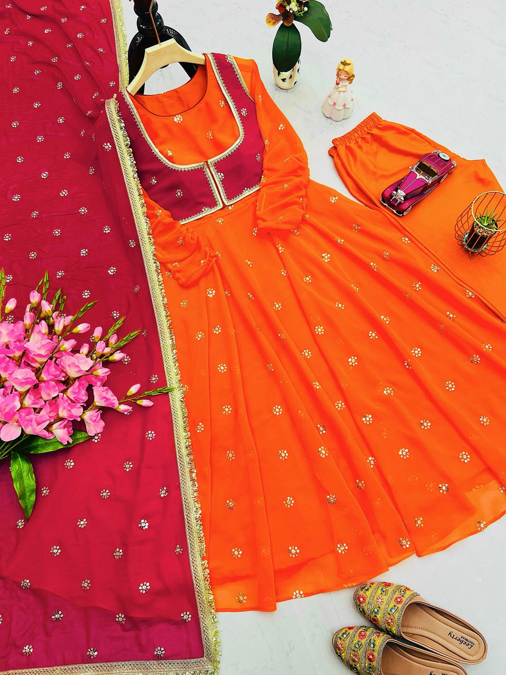 Designer Party Wear Look Gown With Embroidery Sequins Work