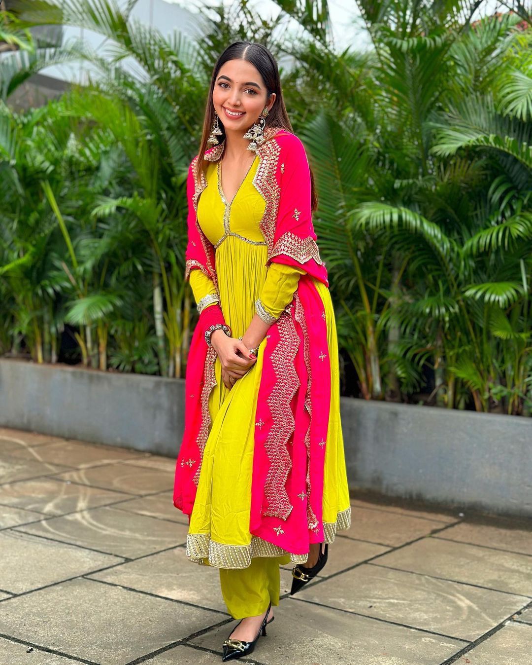 Party Wear Designer Gown -Pent And Beautiful Dupatta