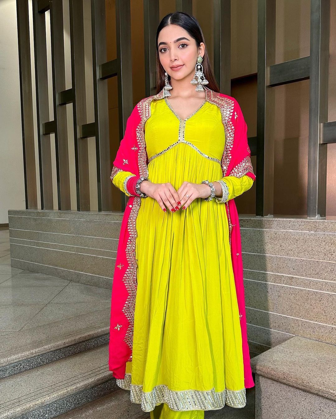Party Wear Designer Gown -Pent And Beautiful Dupatta