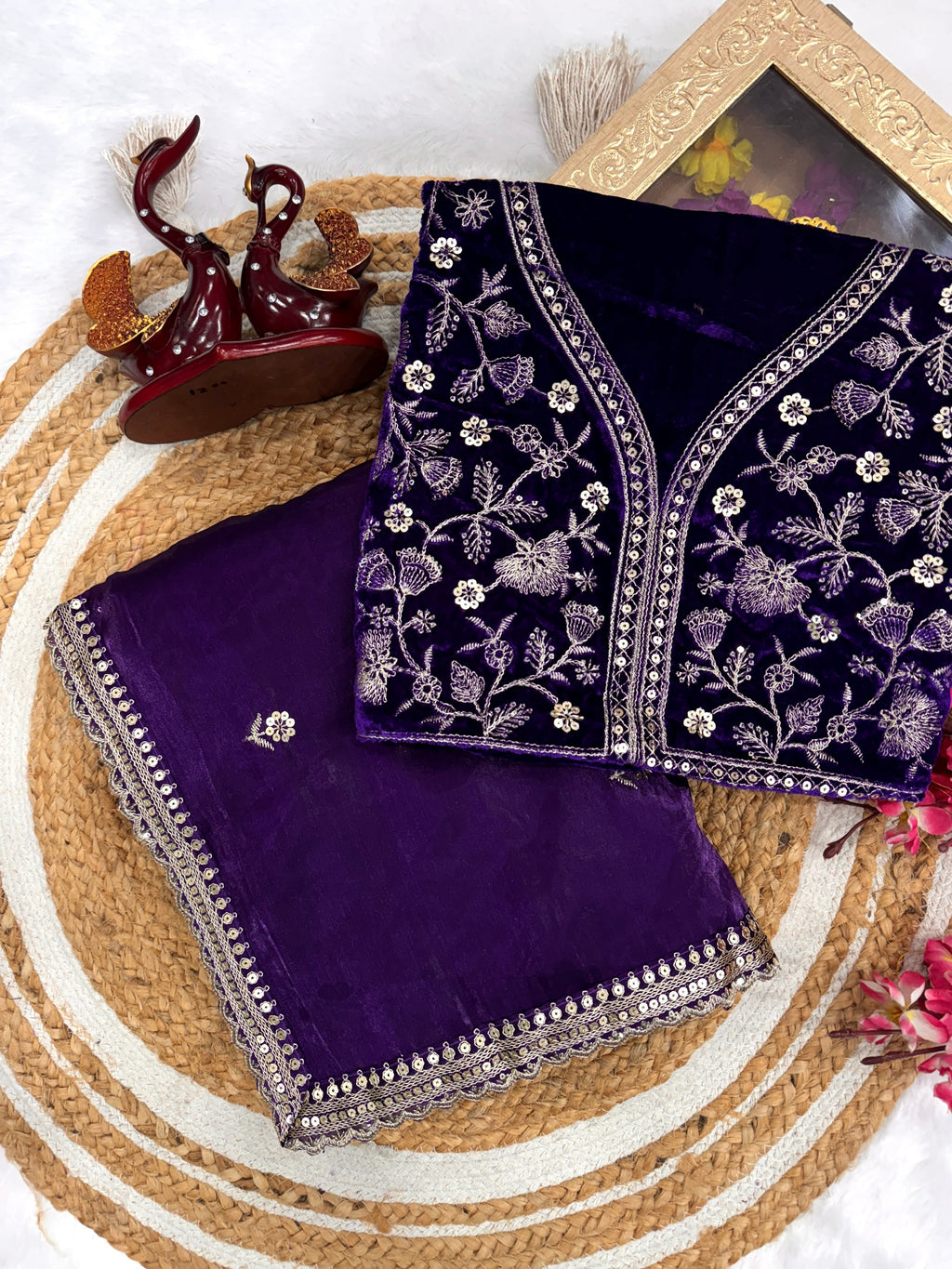 Party Wear Beautiful Saree With Zari Embroidery Work