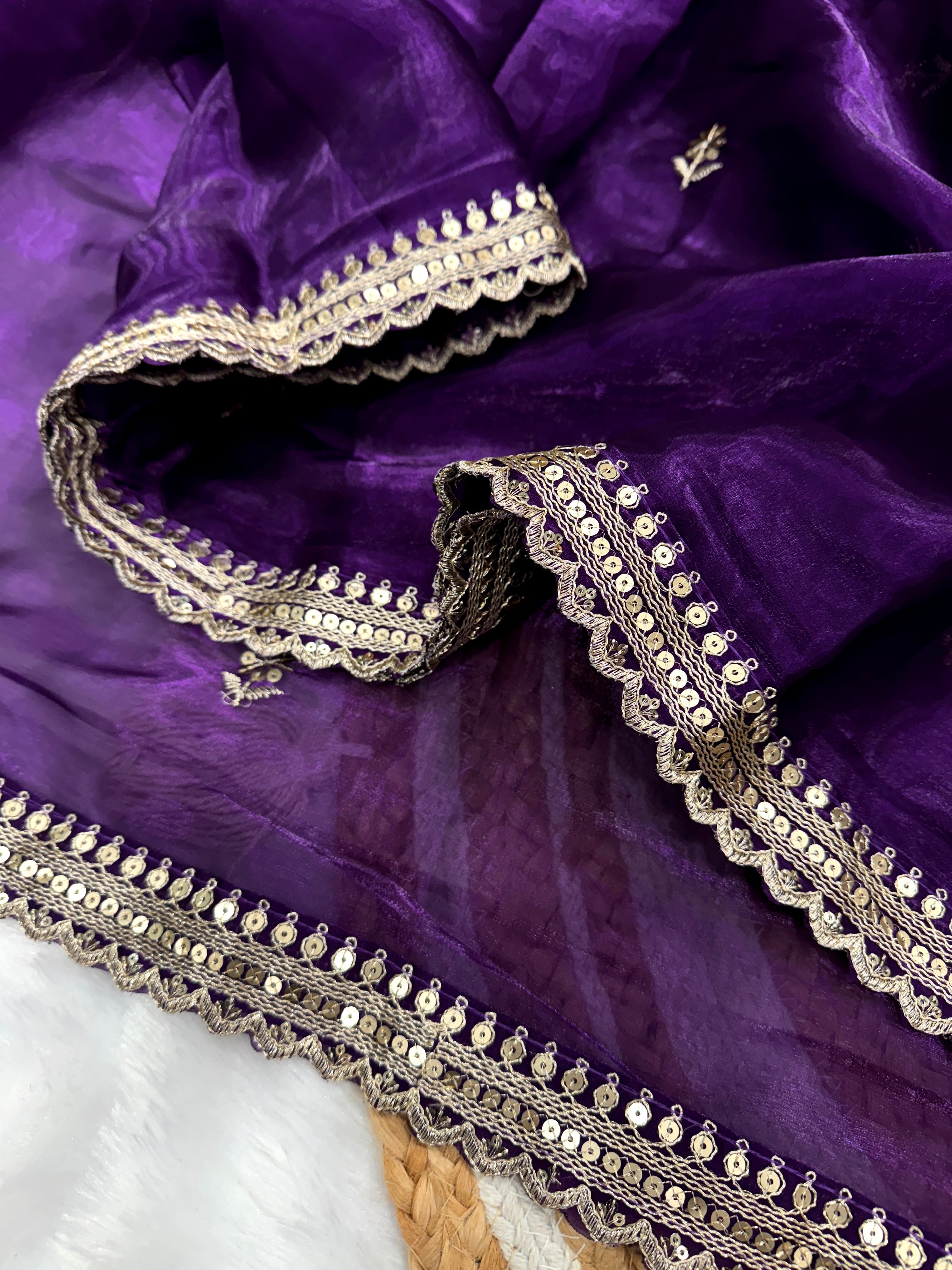 Party Wear Beautiful Saree With Zari Embroidery Work