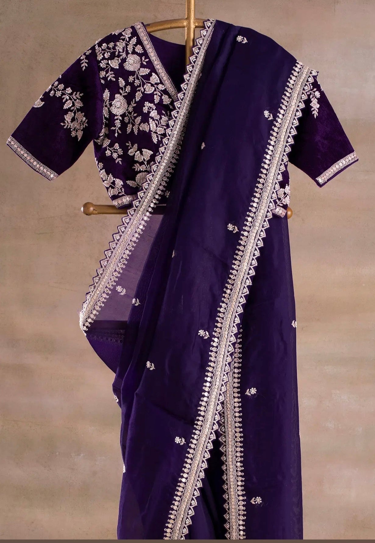 Party Wear Beautiful Saree With Zari Embroidery Work