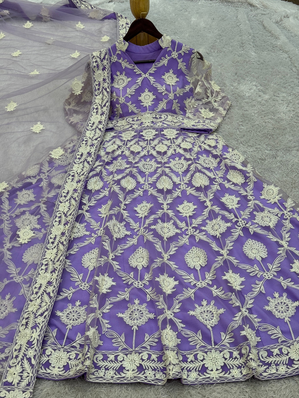 Party Wear Designer Anarkali Gown And Fancy Dupatta